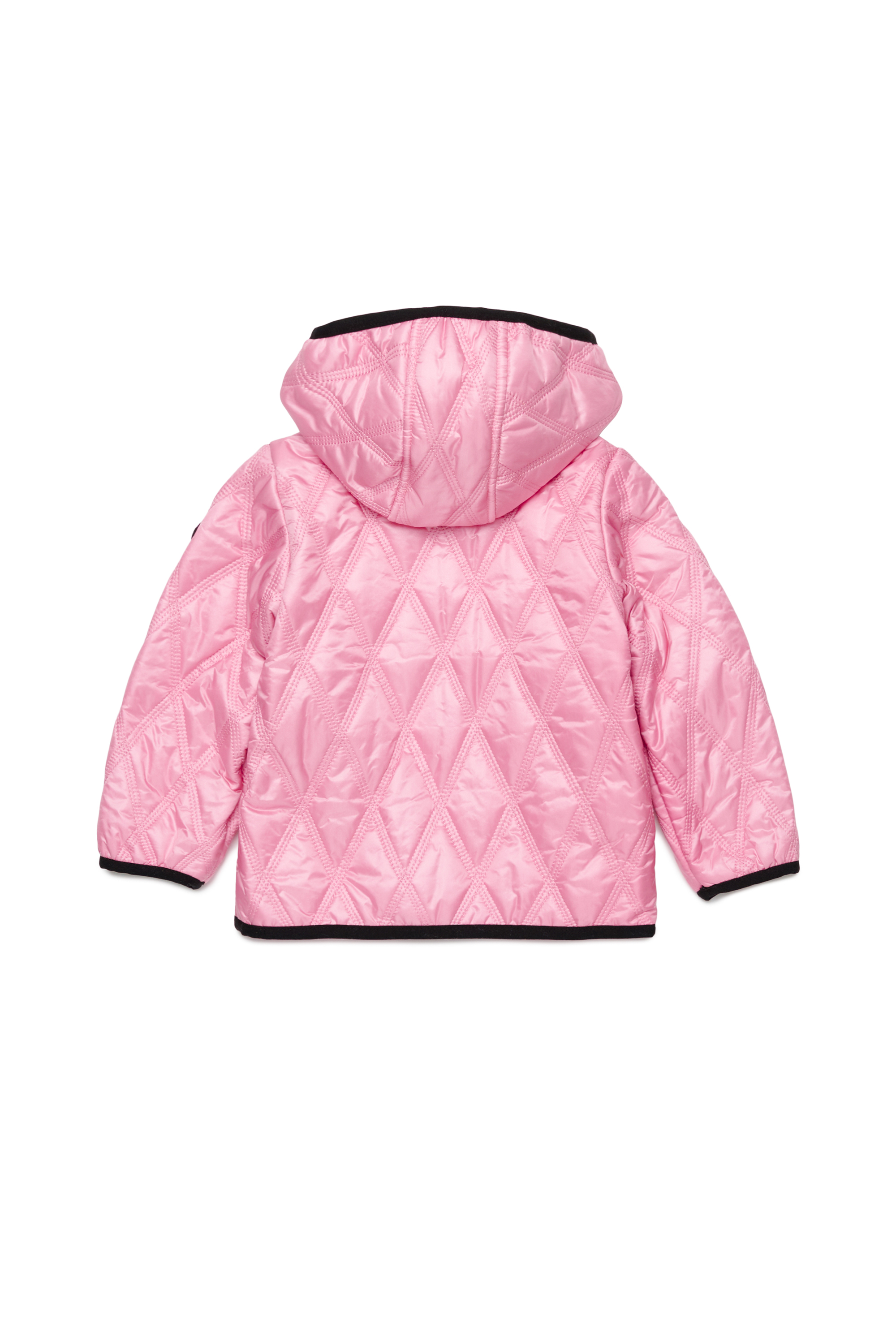 Diesel - JFOKKERB, Unisex Hooded quilted jacket with Oval D patch in Pink - Image 2