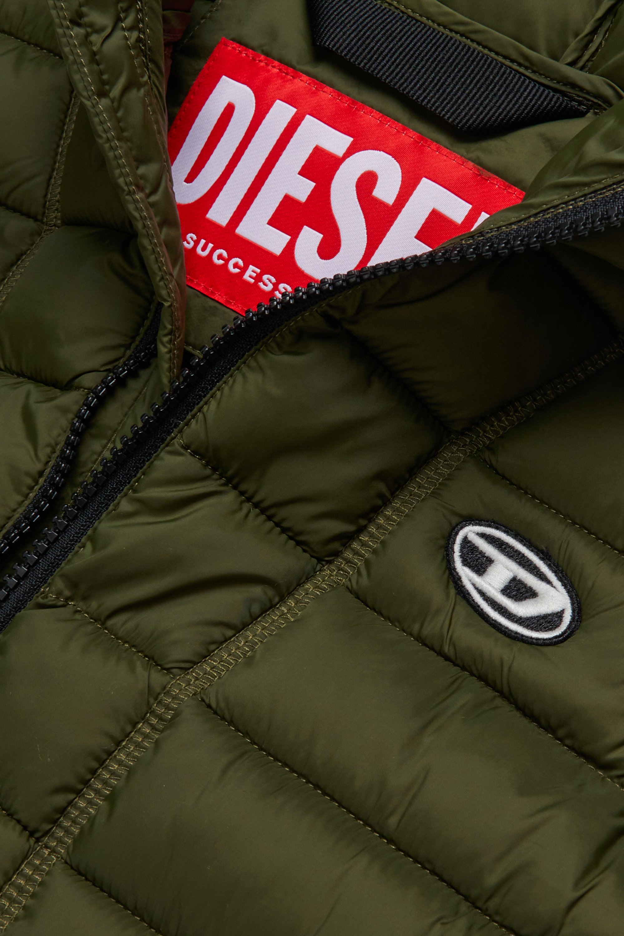 Diesel - JWTEMPLE, Unisex's Nylon vest with hood in Green - 4