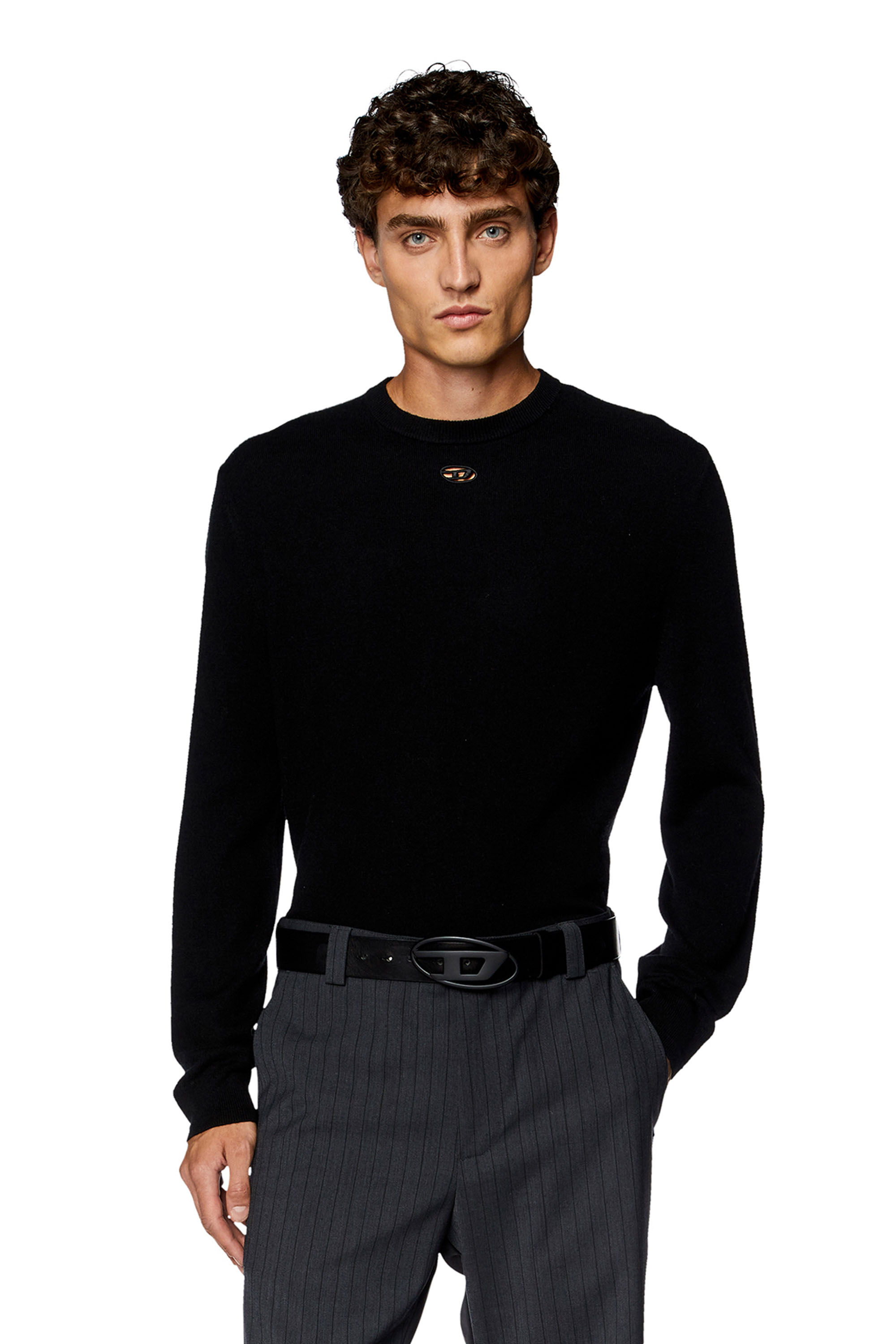 Diesel - K-VIERI, Man Wool and cashmere jumper in Black - Image 1