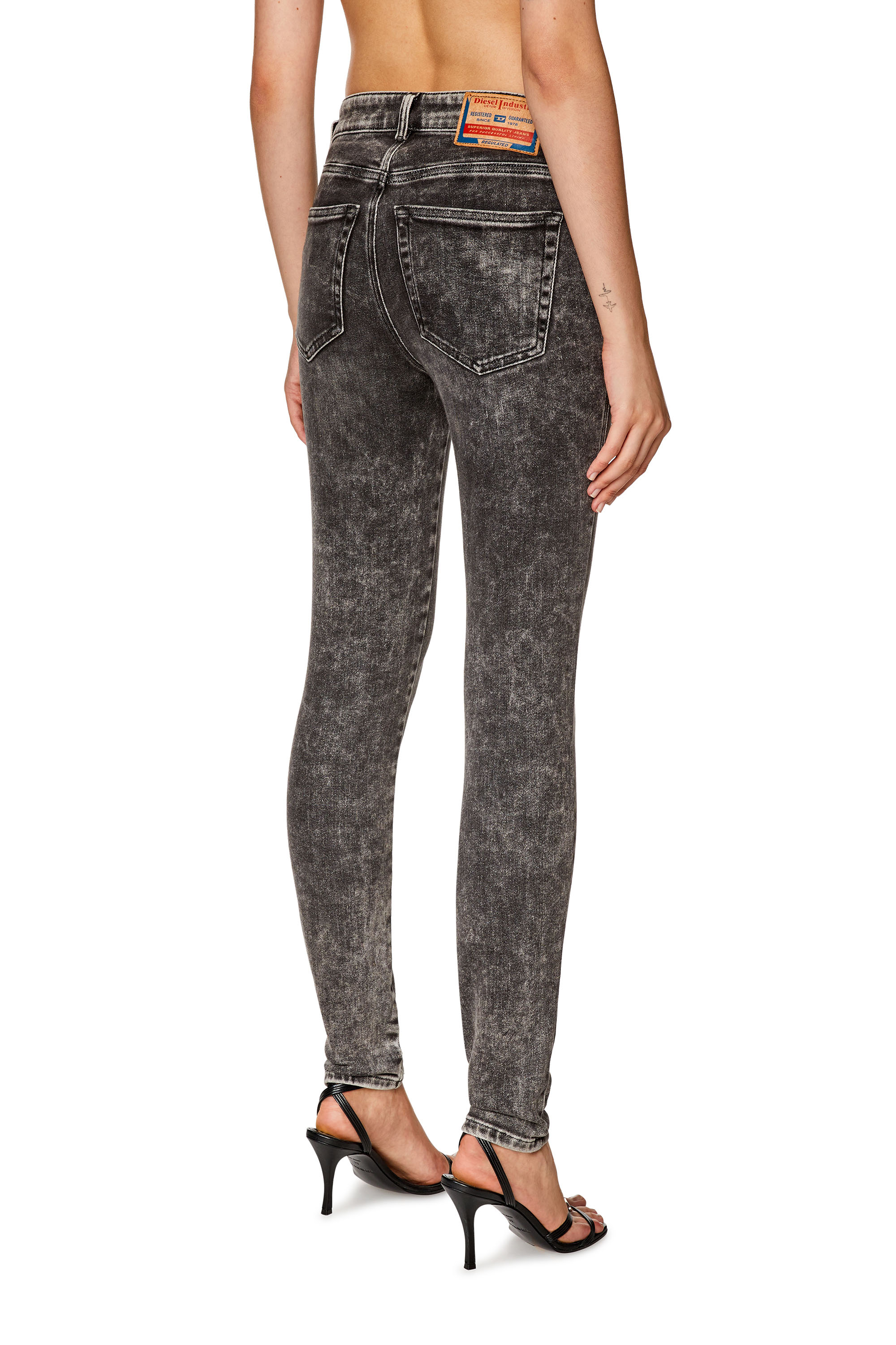 Diesel - Super skinny Jeans 2017 Slandy 09F80, Black/Dark grey - Image 3