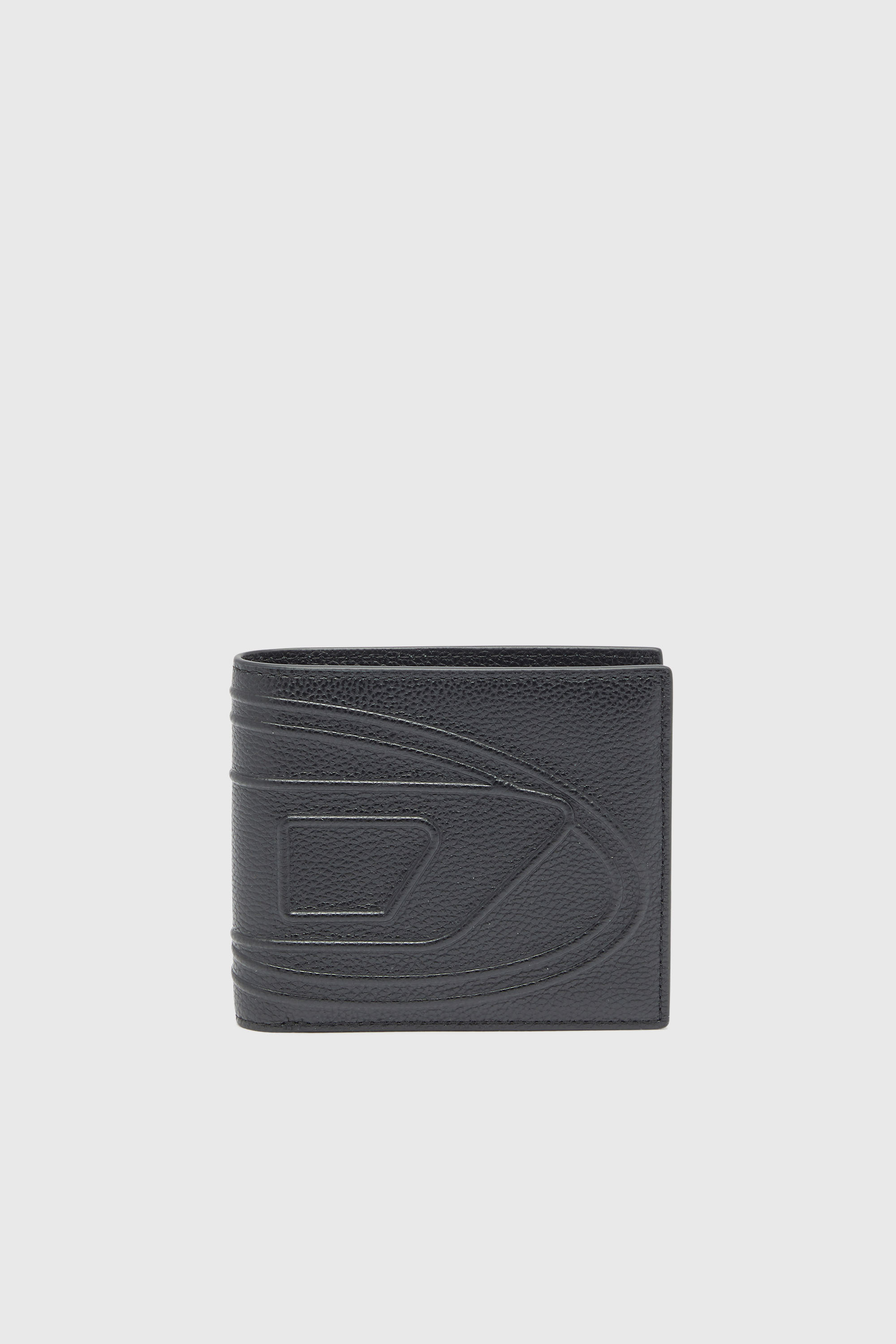 Bi-fold wallet in grained leather