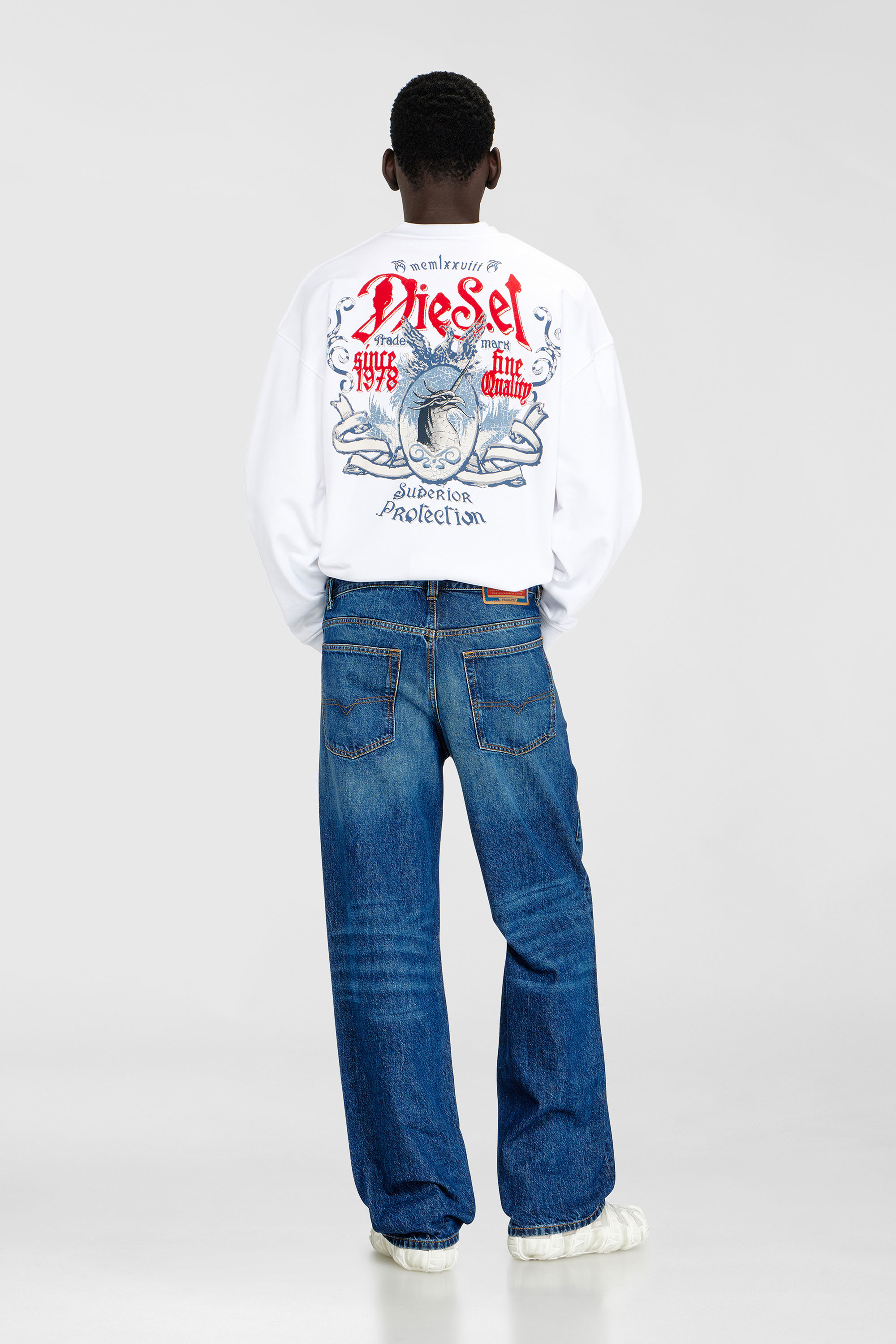 Diesel - Man's Relaxed Jeans 2001 D-Macro 09I27, Medium blue - 2