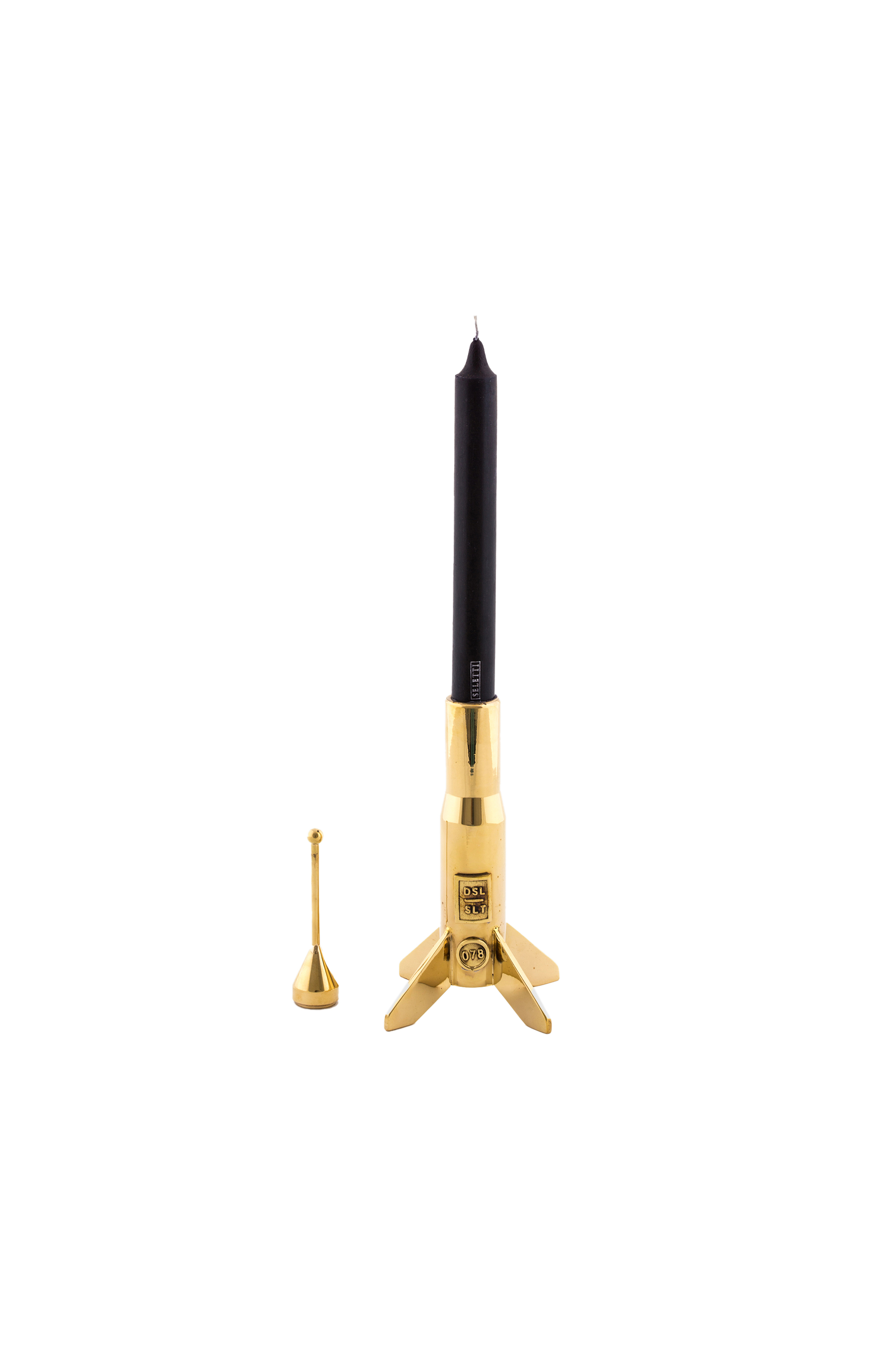 Diesel - 10877 COSMIC DINER, Unisex's Gold brass candle holder, ø cm 13 / 5.1" in Gold - 1