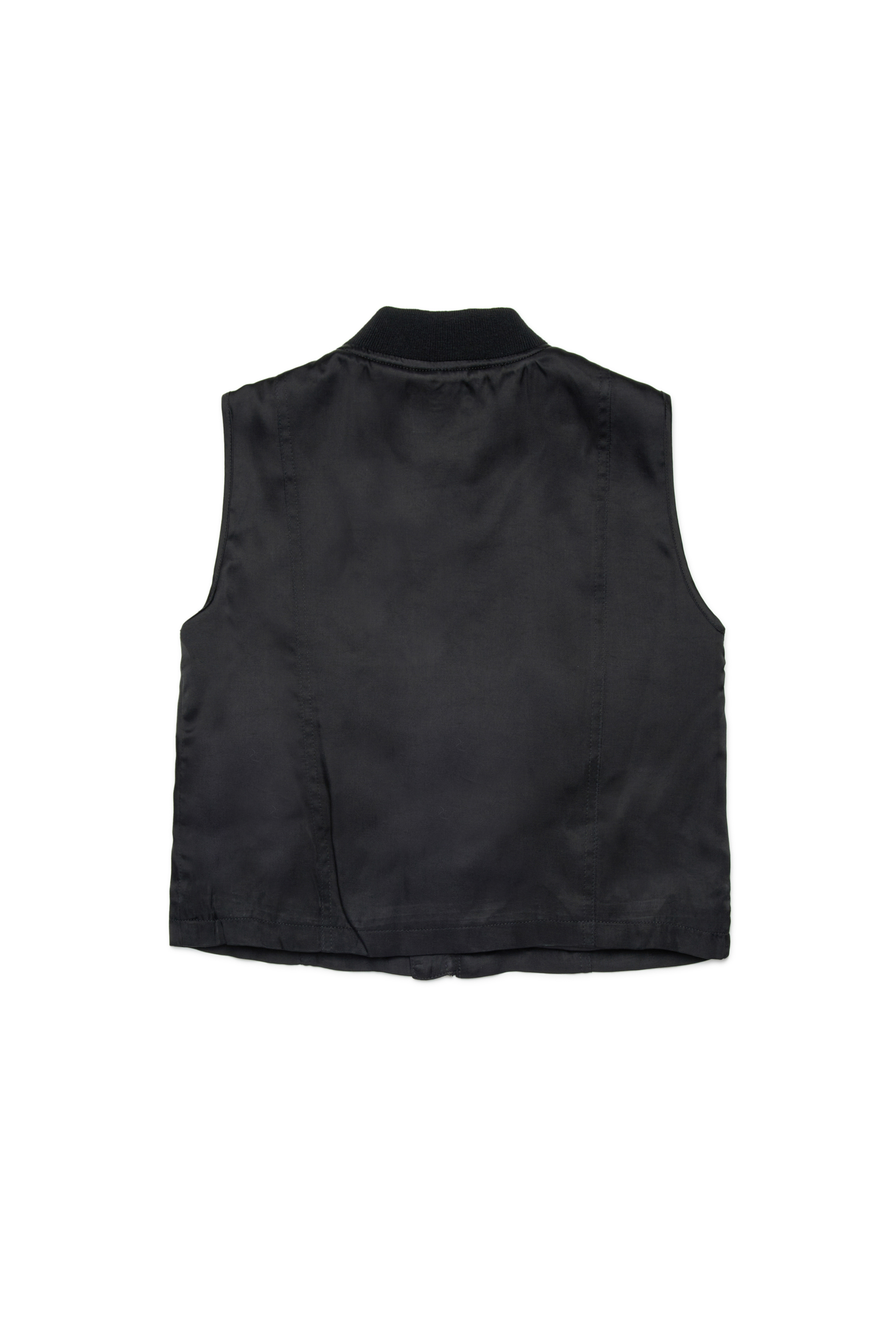 Diesel - JSAFFY, Woman's Satin vest with utility pockets in Black - 2