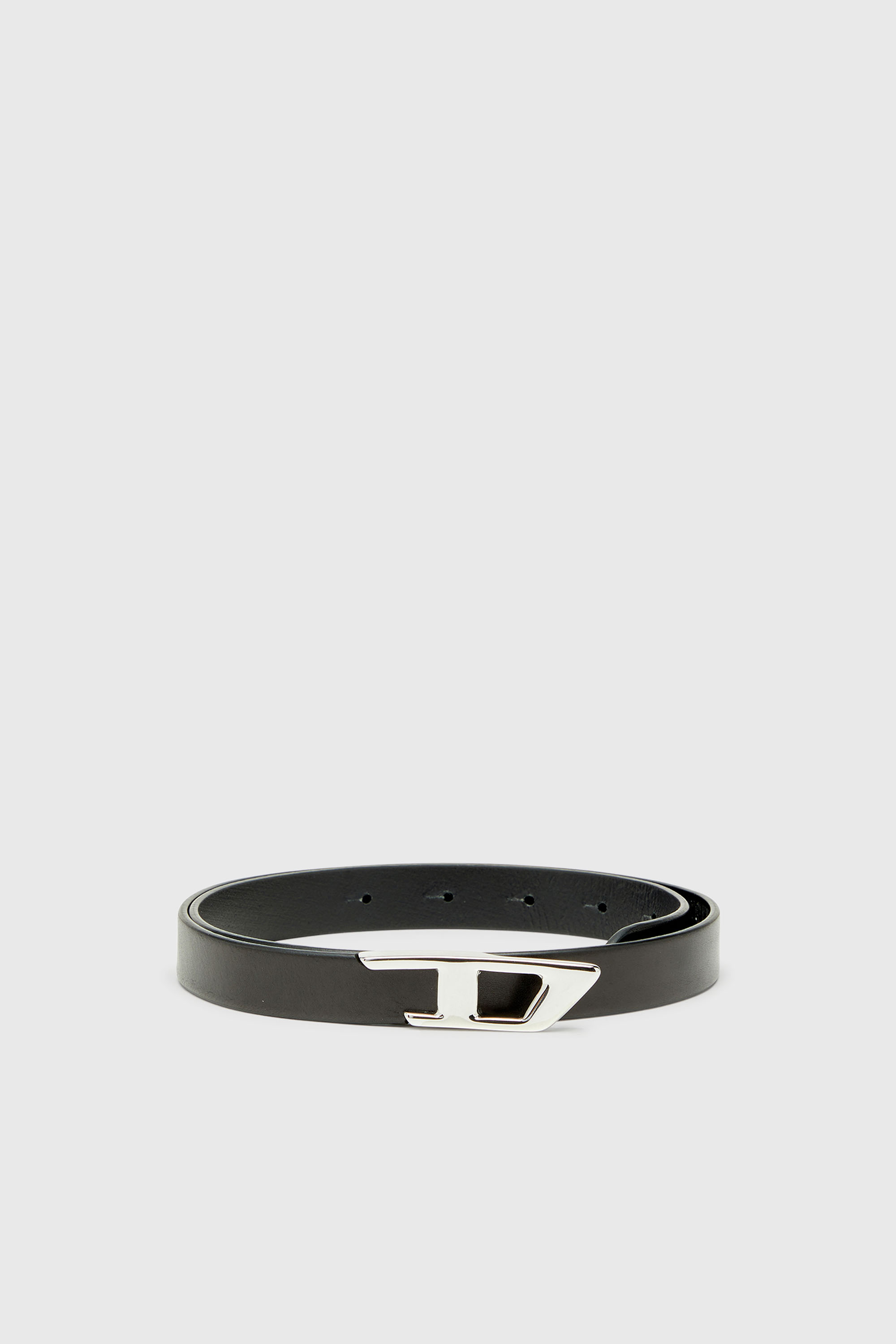 Diesel - B-D LOGO 2.0 20, Woman's 2 cm leather belt with metal D buckle in Black - 1