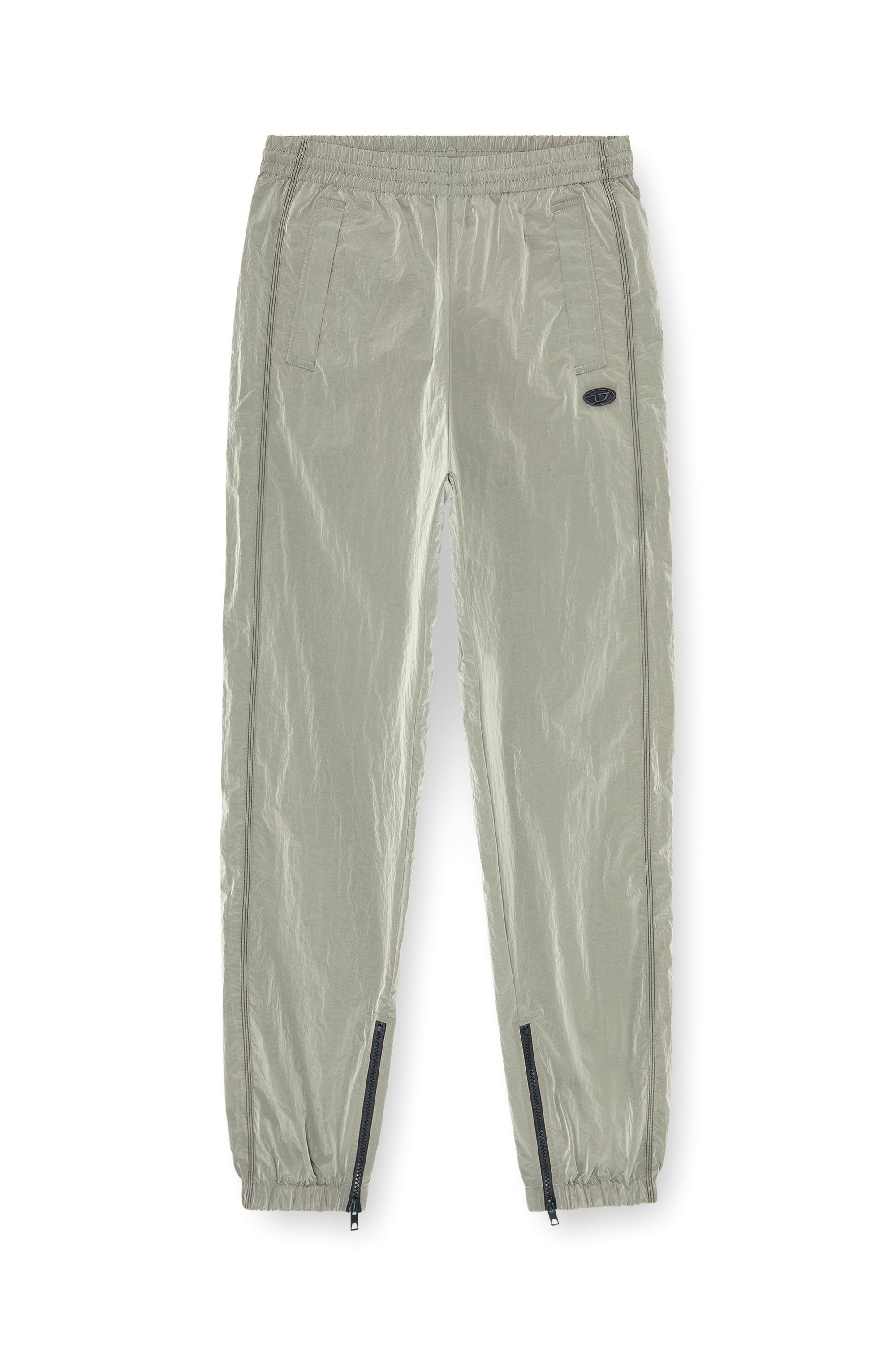 Diesel - P-ANOK, Man's Nylon pants with crinkle effect in Light Grey - 4