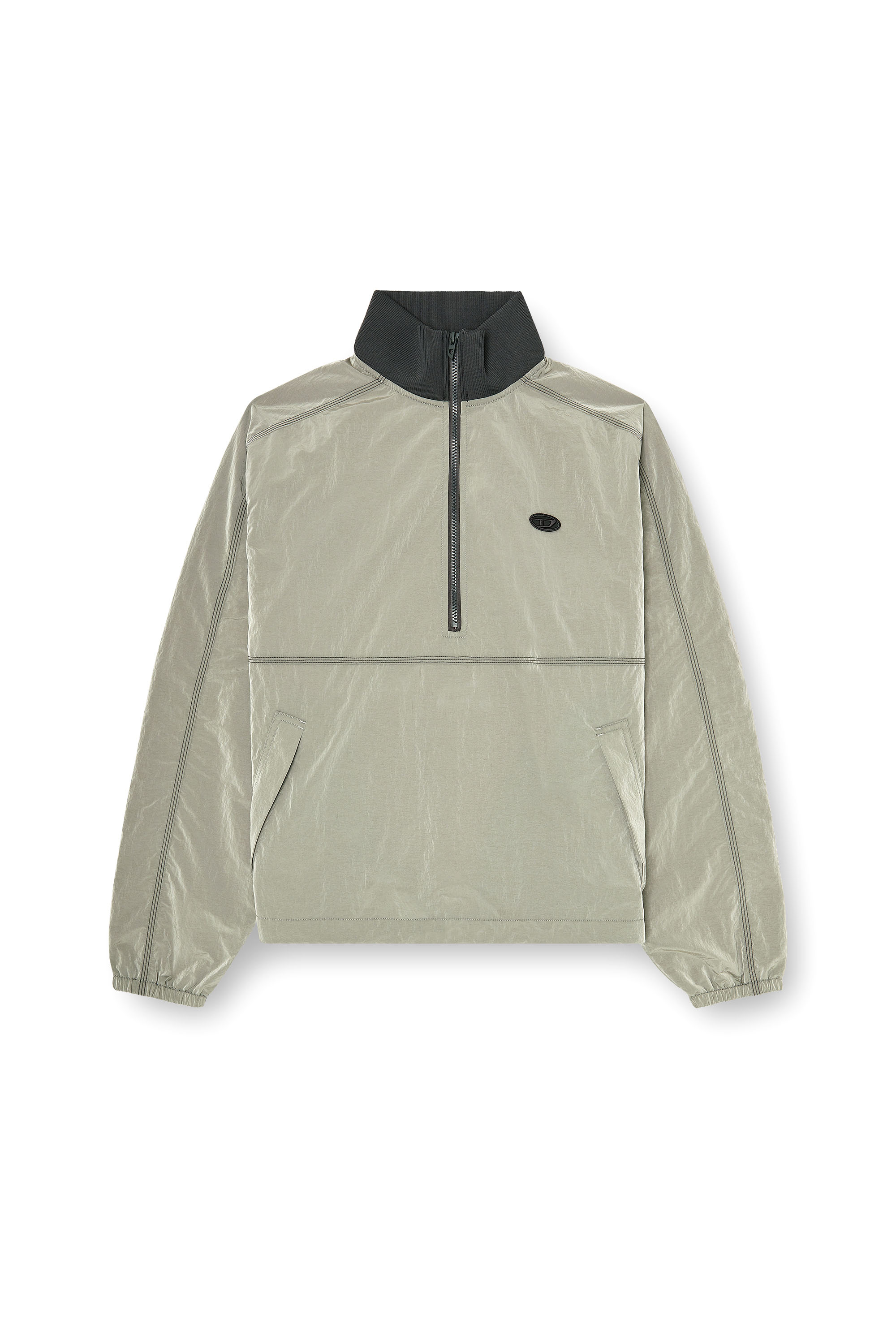 Diesel - J-ANOK, Man's Nylon jacket with crinkle effect in Light Grey - 3