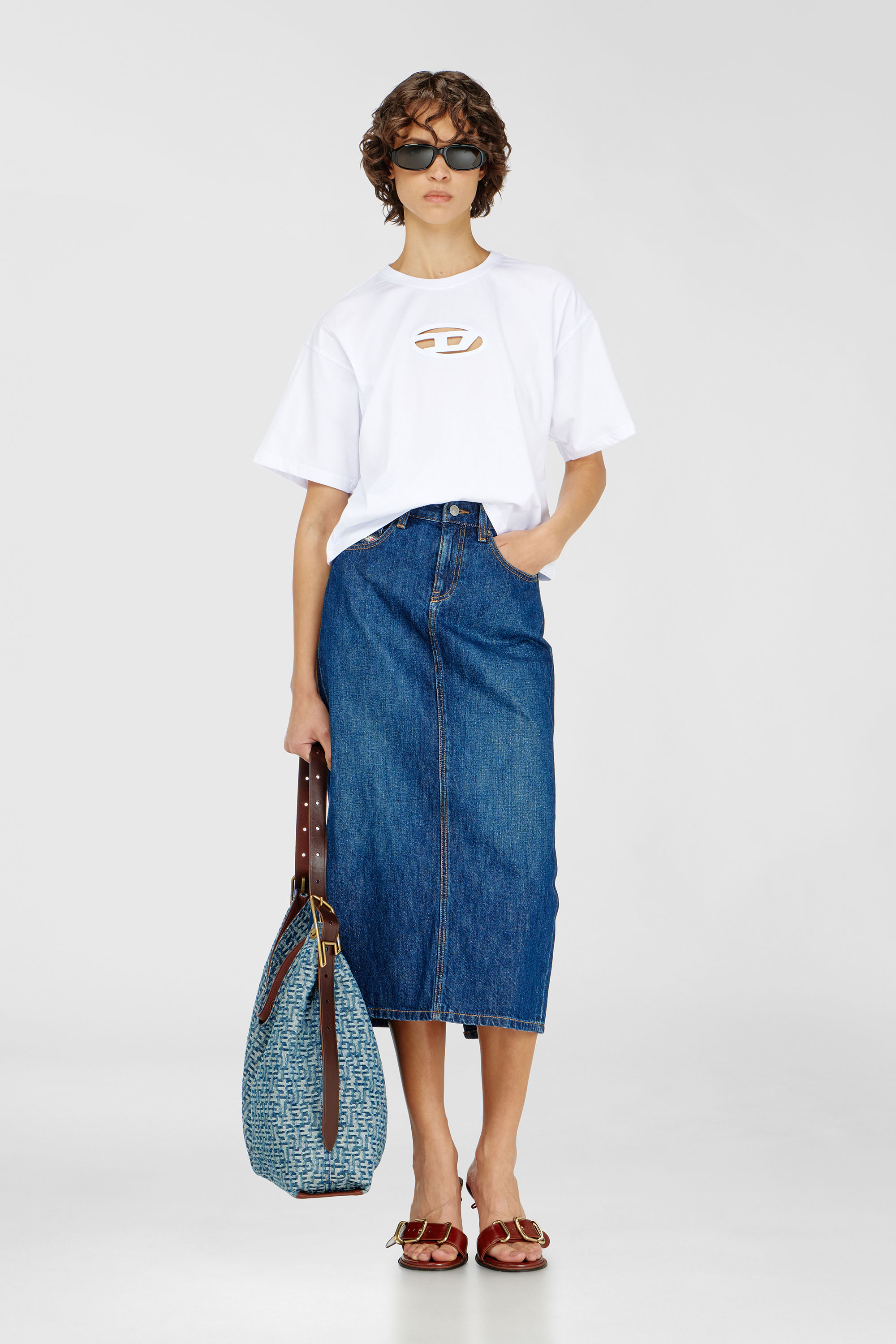 D-Line-Hobo bag in monogram denim