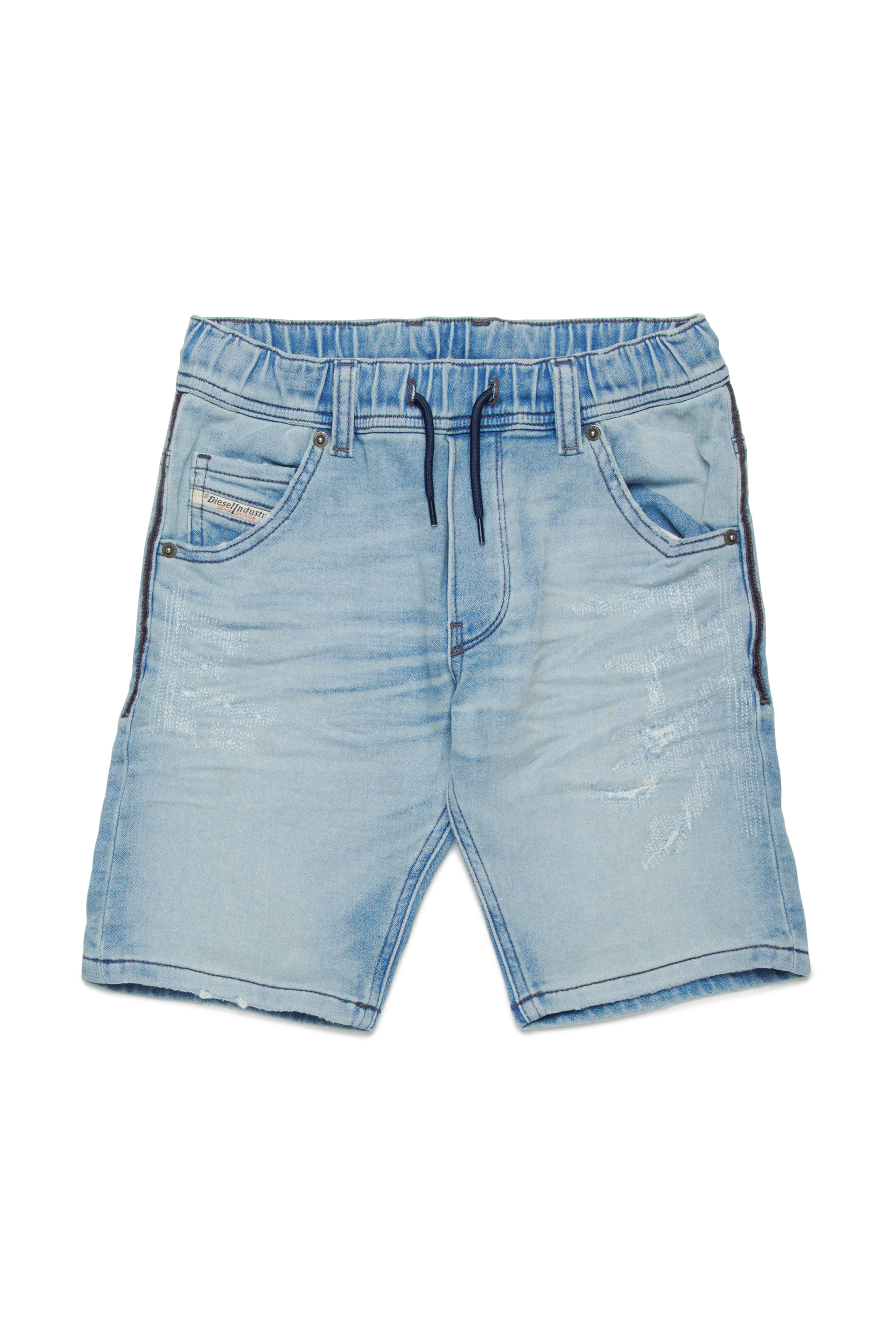 Diesel - KROOLEY-NE-J SH JJJ, Man's Krooley stonewashed JoggJeans shorts in Light Blue - 1