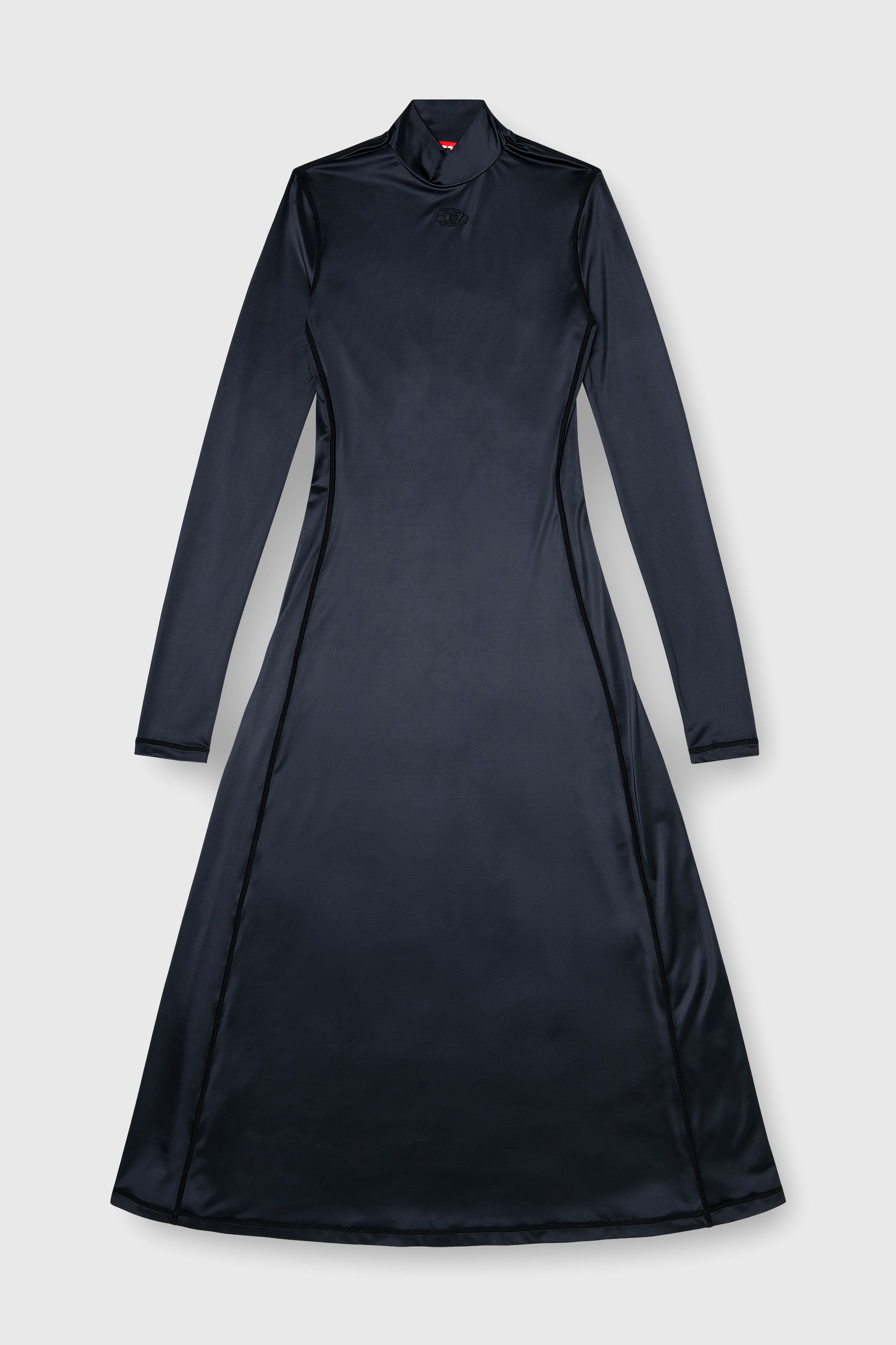 Diesel - D-UNGO, Woman's Fluid midi dress with turtle neck in Black - 2