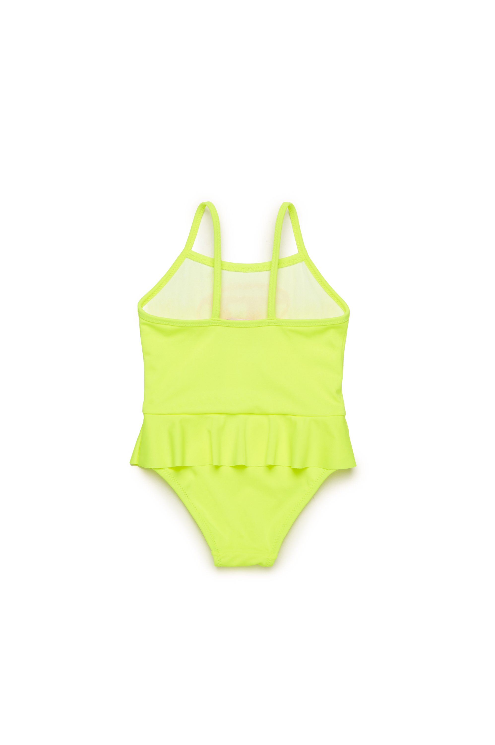 Diesel - MIAREB, Woman's Ruffled swimsuit with Oval D print in Yellow Fluo - 2