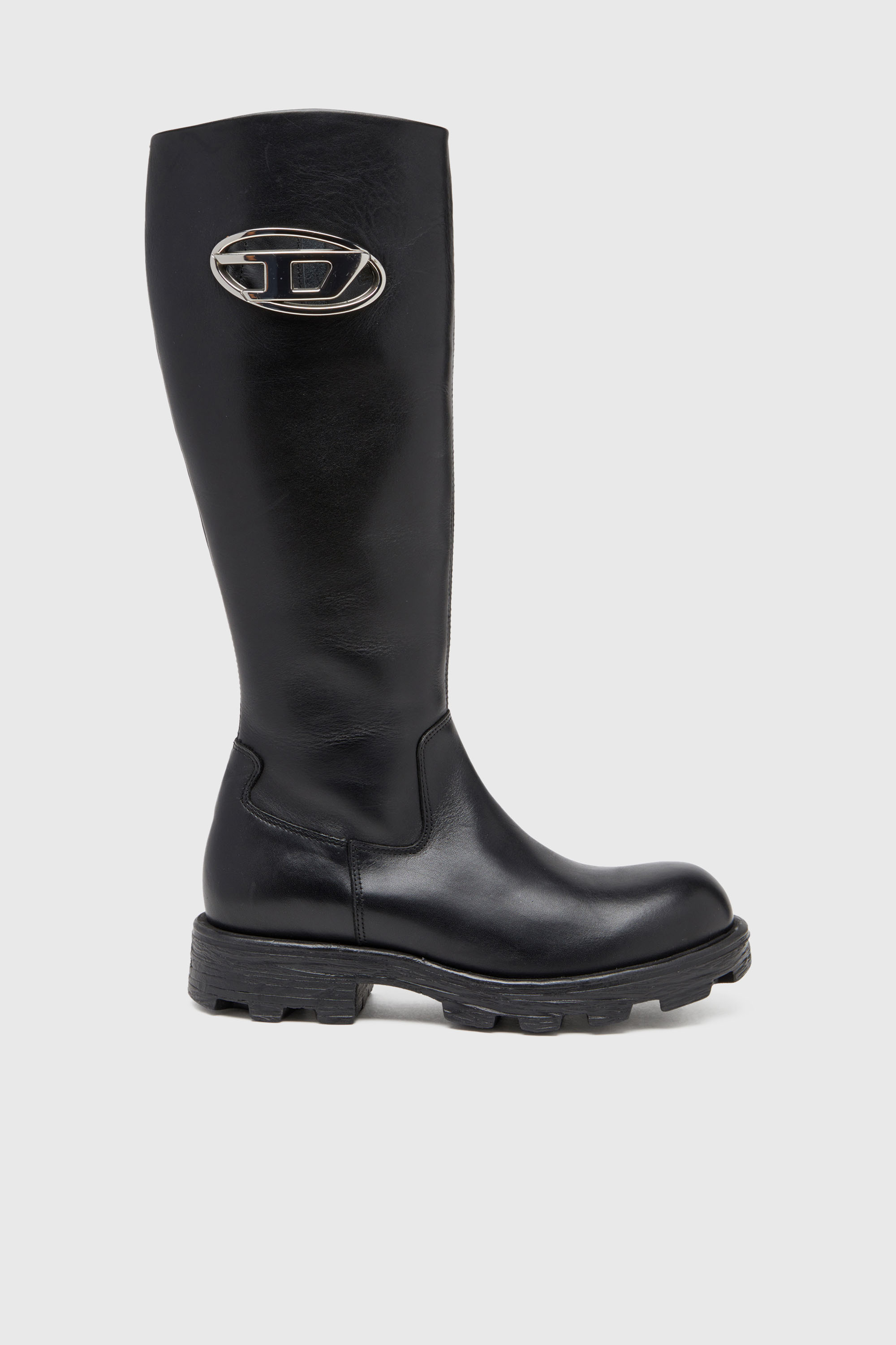 Diesel - D-HAMMER HB D W, Woman's D-Hammer-Leather knee-high boots in Black - 1