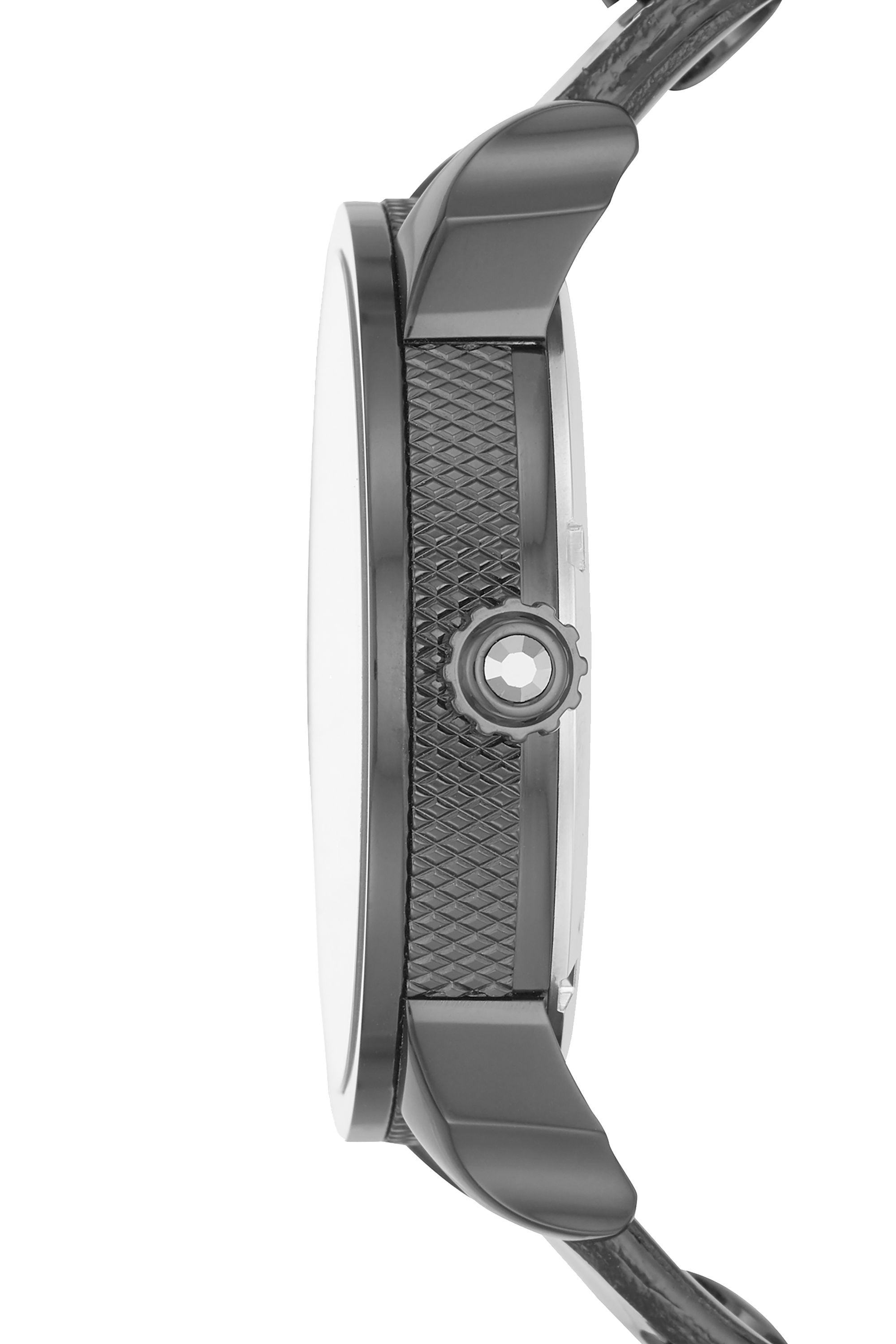 Diesel - DZ5584, Woman's Mini Daddy two-hand gunmetal leather watch in Black - 2