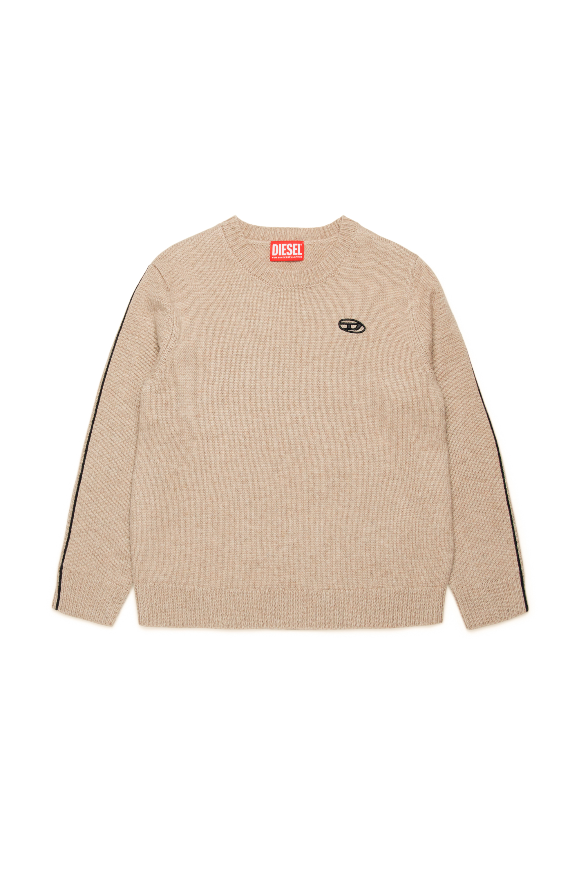 Diesel - KVROMO, Man Piped jumper in cashmere-enriched blend in Brown - Image 1