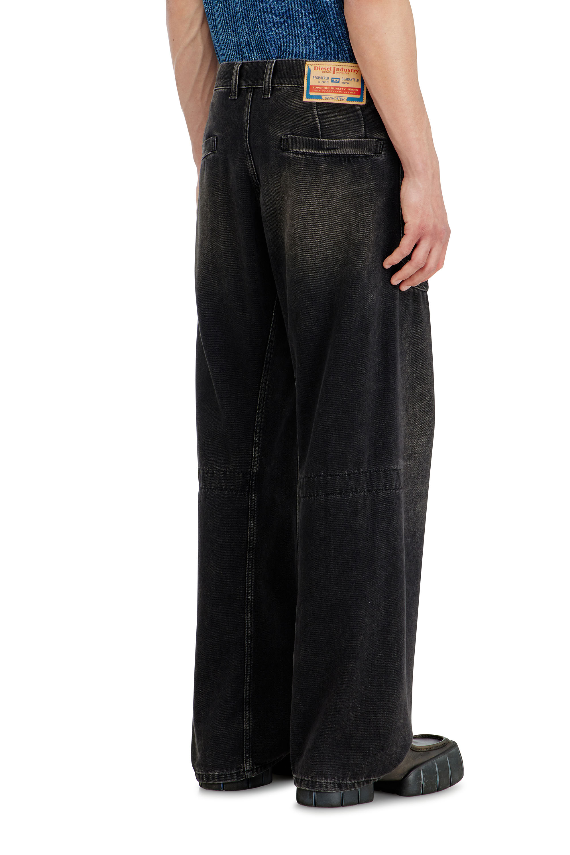 Diesel - Man's Relaxed Jeans D-Zeta 09J96, Black/Dark grey - 5