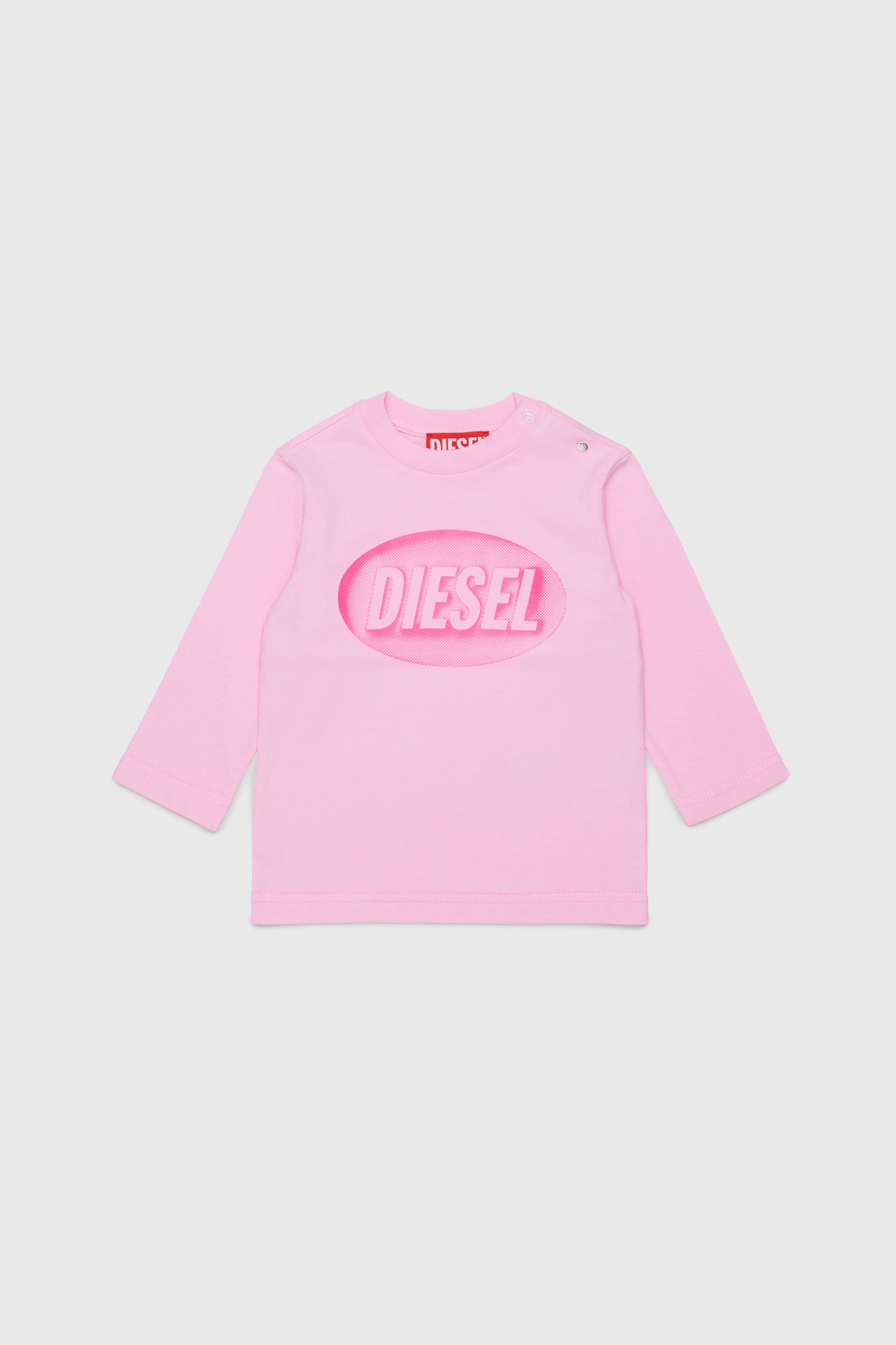 Diesel - TELMB, Man's Cotton T-shirt with logo print in Pink - 1