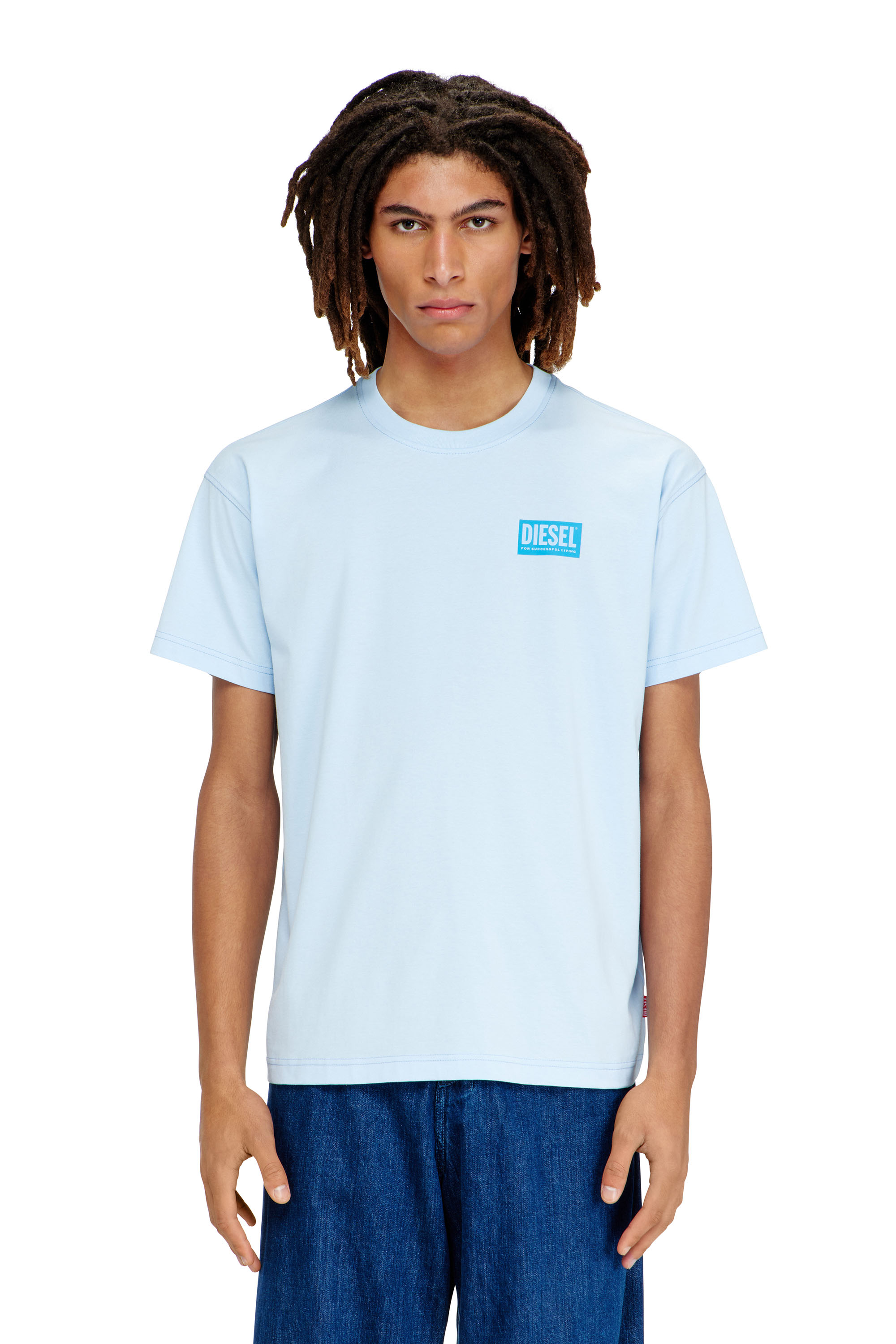 Diesel - T-NORM-V13, Man's T-shirt with plastisol print in Azure - 1