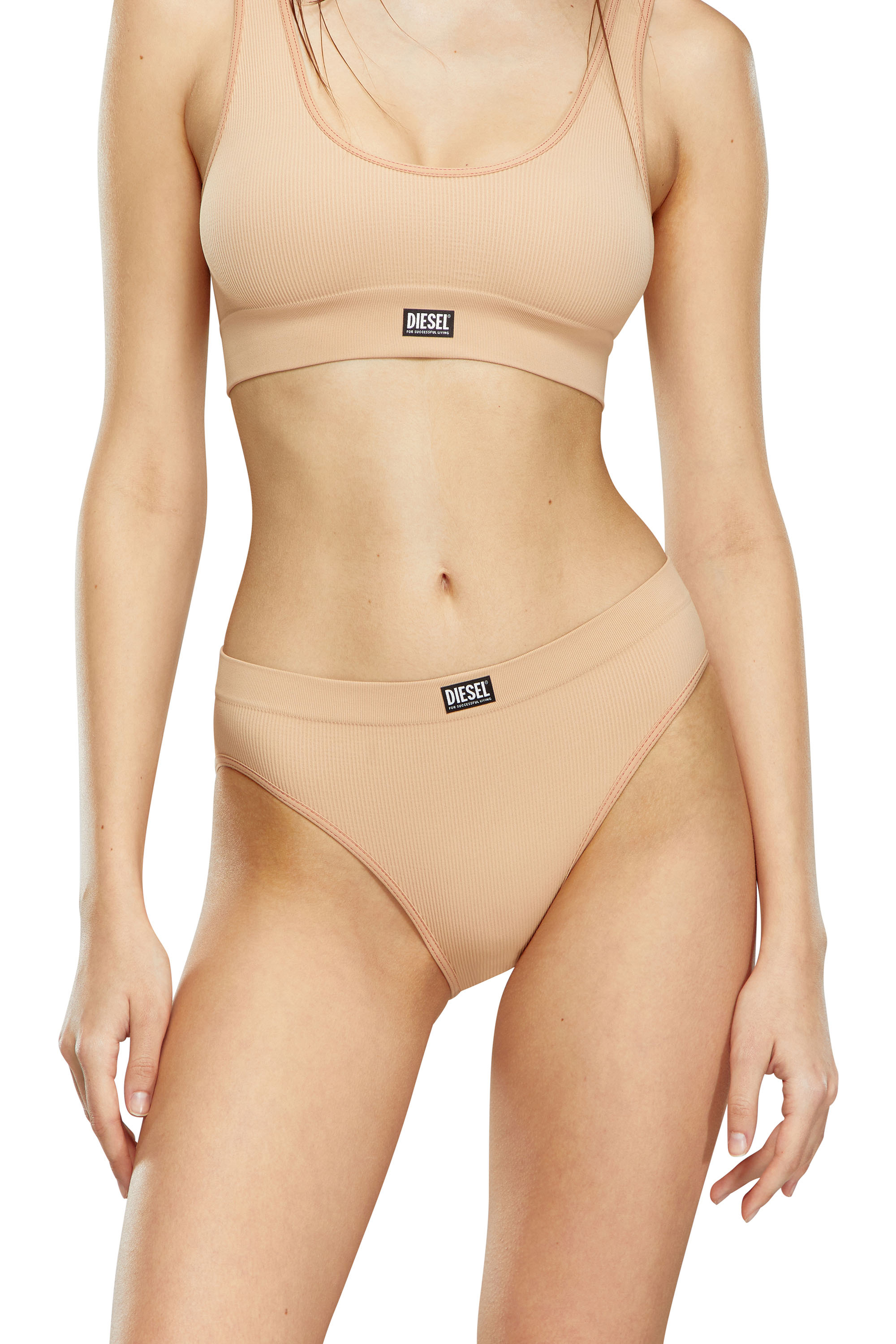 Diesel - UFPN-MARLA, Woman Seamless briefs in ribbed stretch fabric in Brown - Image 2