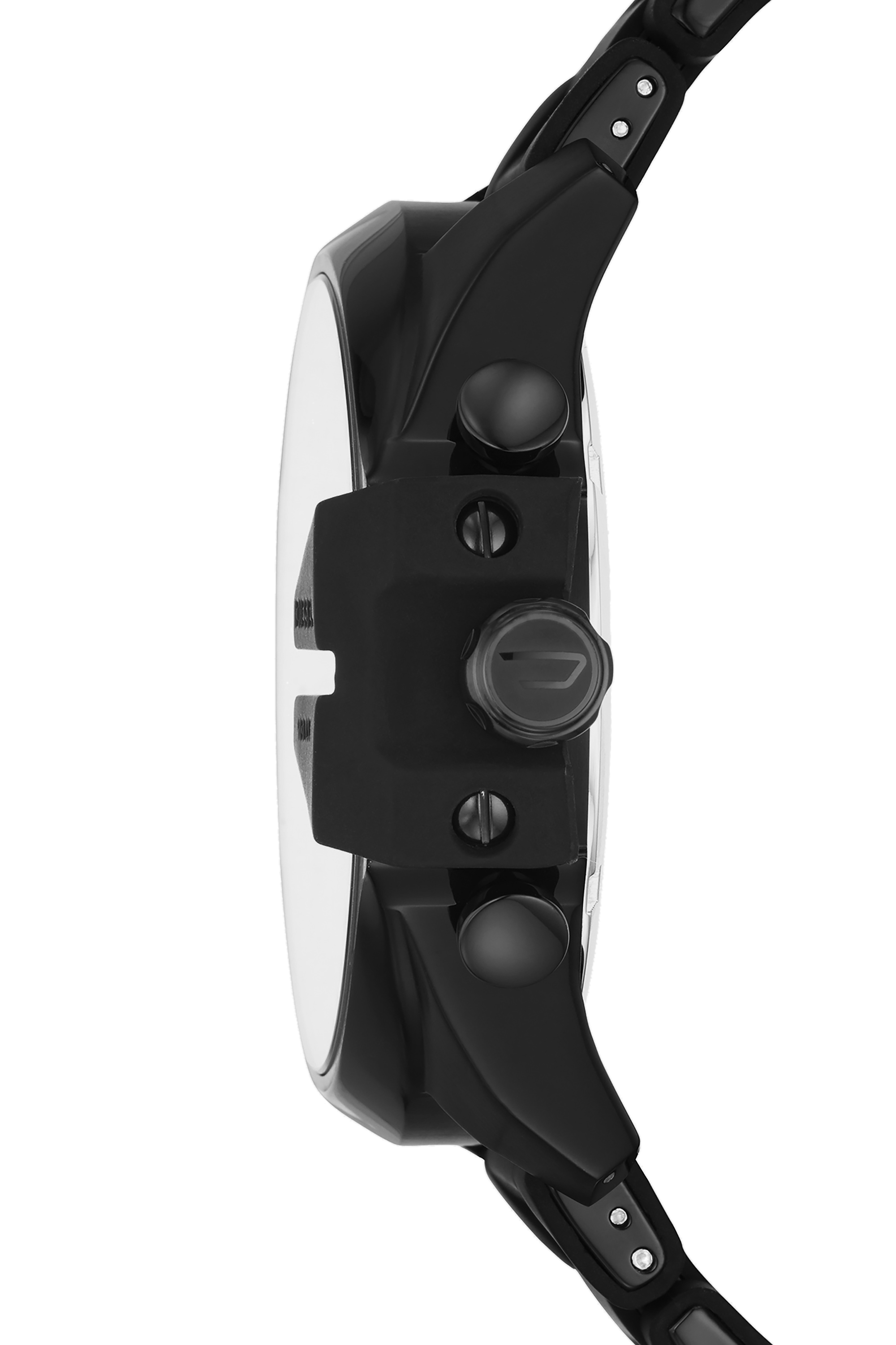 Diesel - DZ4486, Man's Mega Chief chronograph watch in black stainless steel and silicone in Black - 2