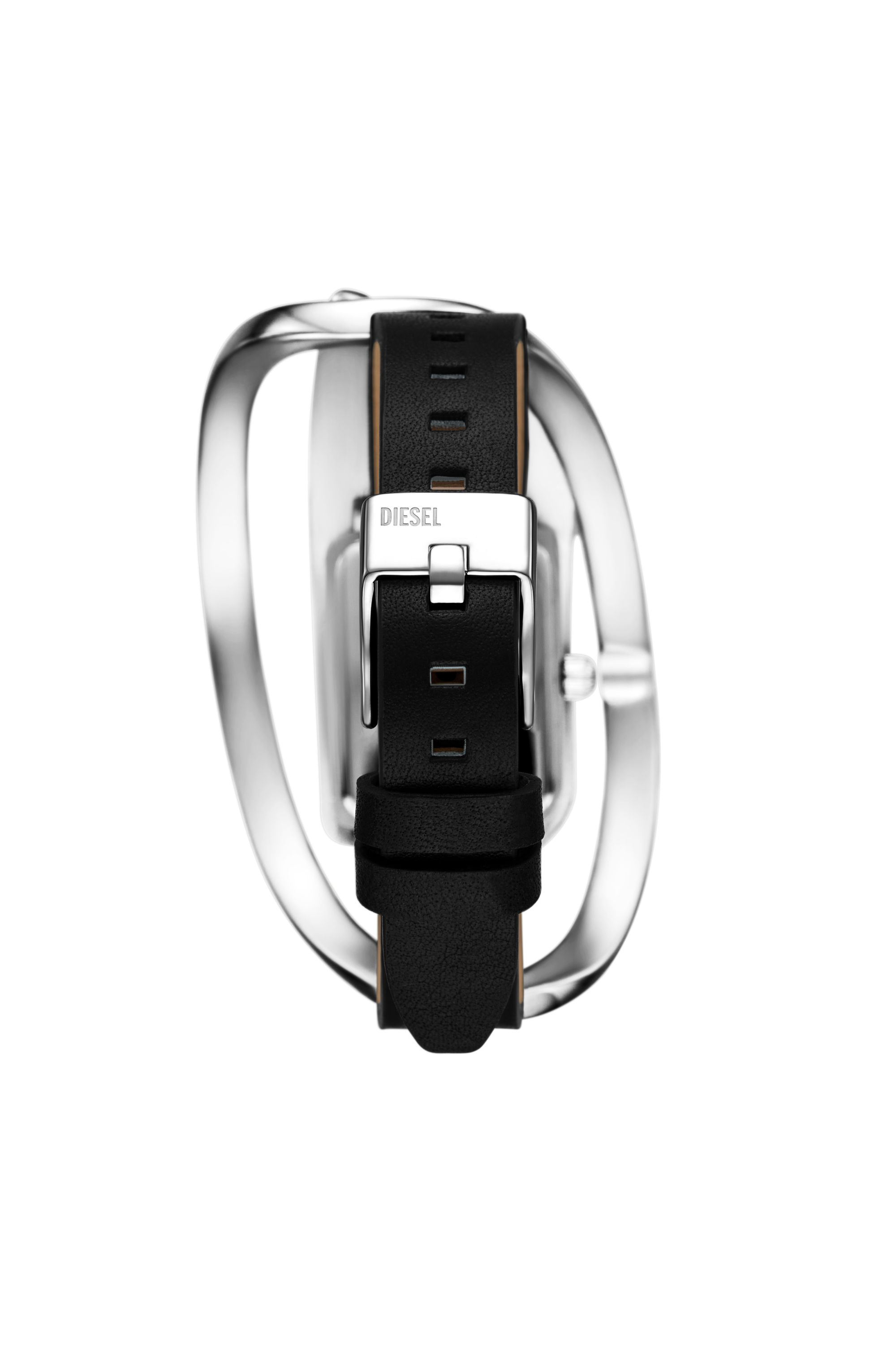 Diesel - DZ5627 WATCH, Woman's Wrap-D black leather watch in Silver/Black - 2