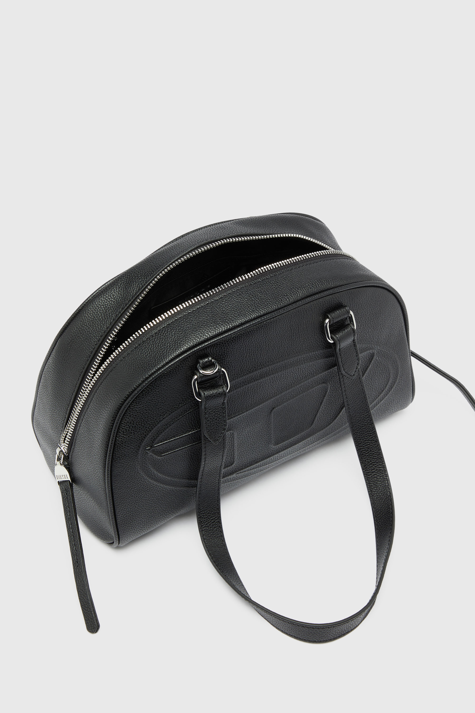 Diesel - 1DR DOME SHOULDER, Unisex's 1DR Dome - Leather Boston bag with embossed logo in Black - 5