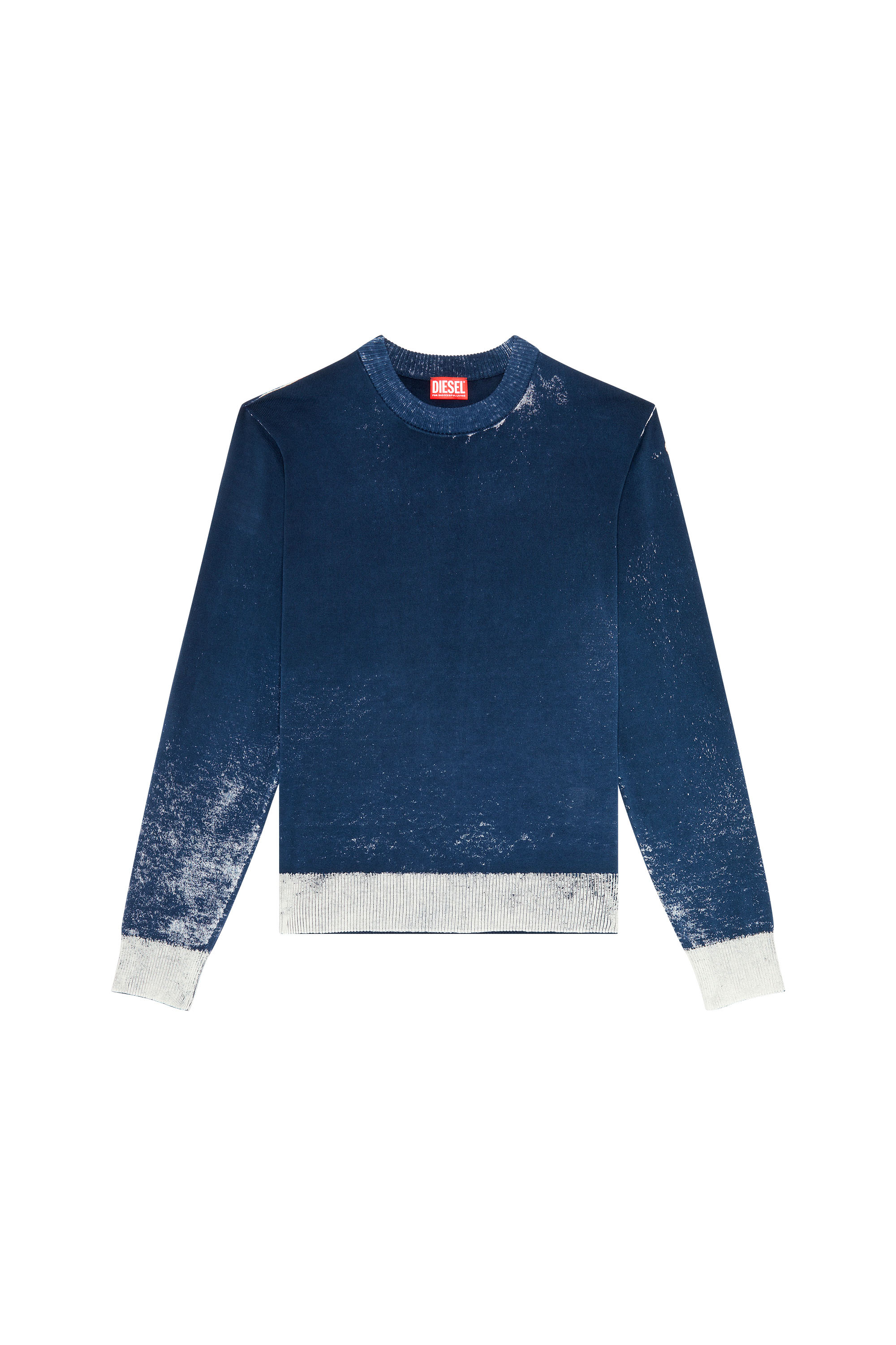 Diesel - K-LARENCE-B, Man Reverse-print cotton jumper in Blue - Image 3