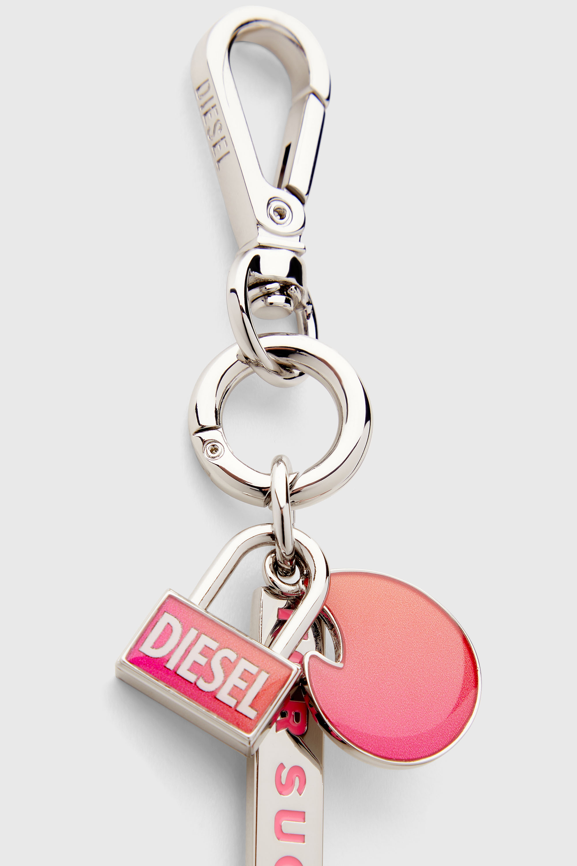 Diesel - TINDER CHARM, Unisex's Degrad&eacute; metal keyring in Silver/Pink - 3