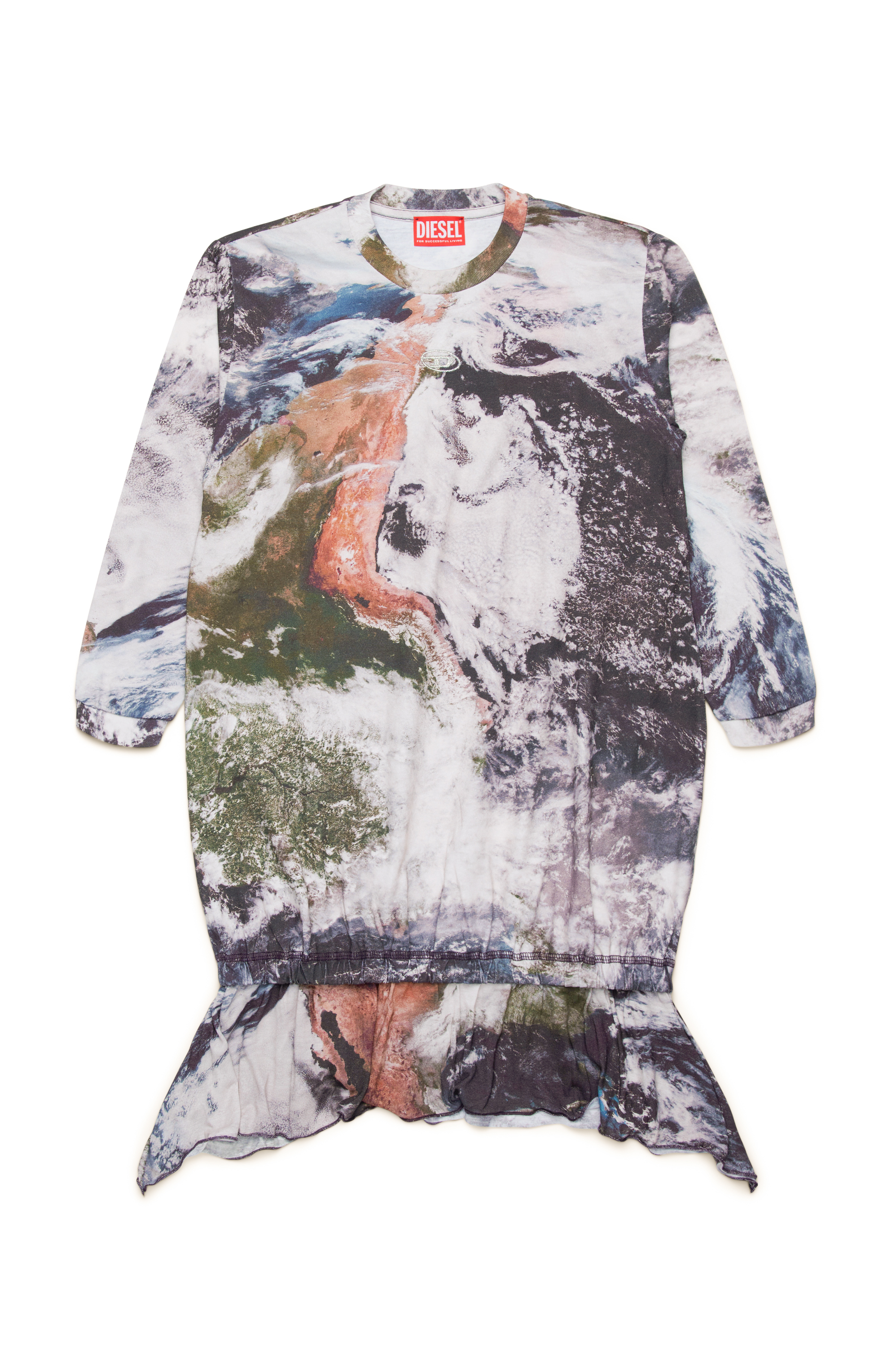 Diesel - DOLLYOD, Woman Asymmetric dress with Planet Camo print in Multicolor - Image 1