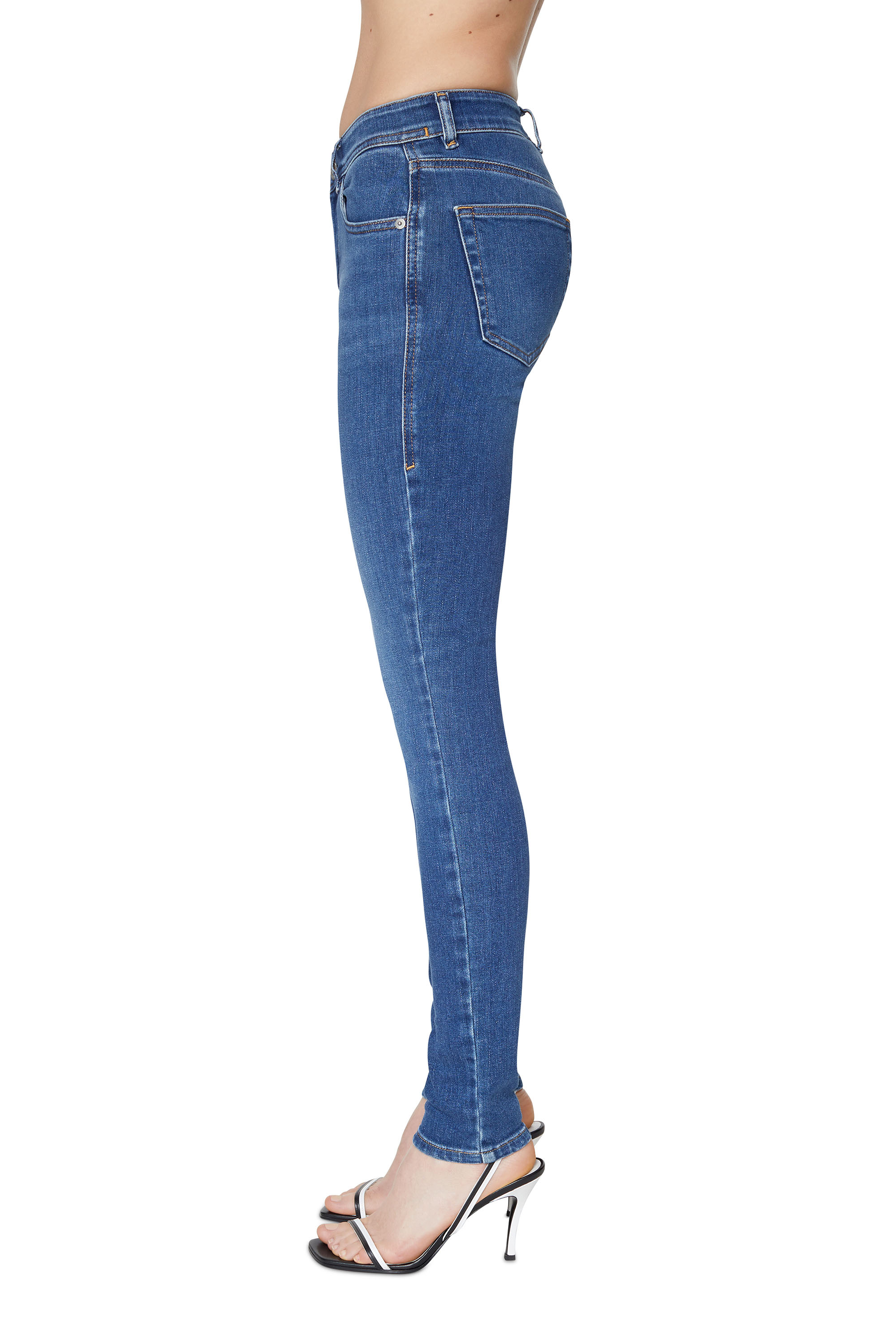 Diesel - Super skinny Jeans 2017 Slandy 09C21, Woman's Super skinny Jeans - 2017 Slandy in Medium blue - 5
