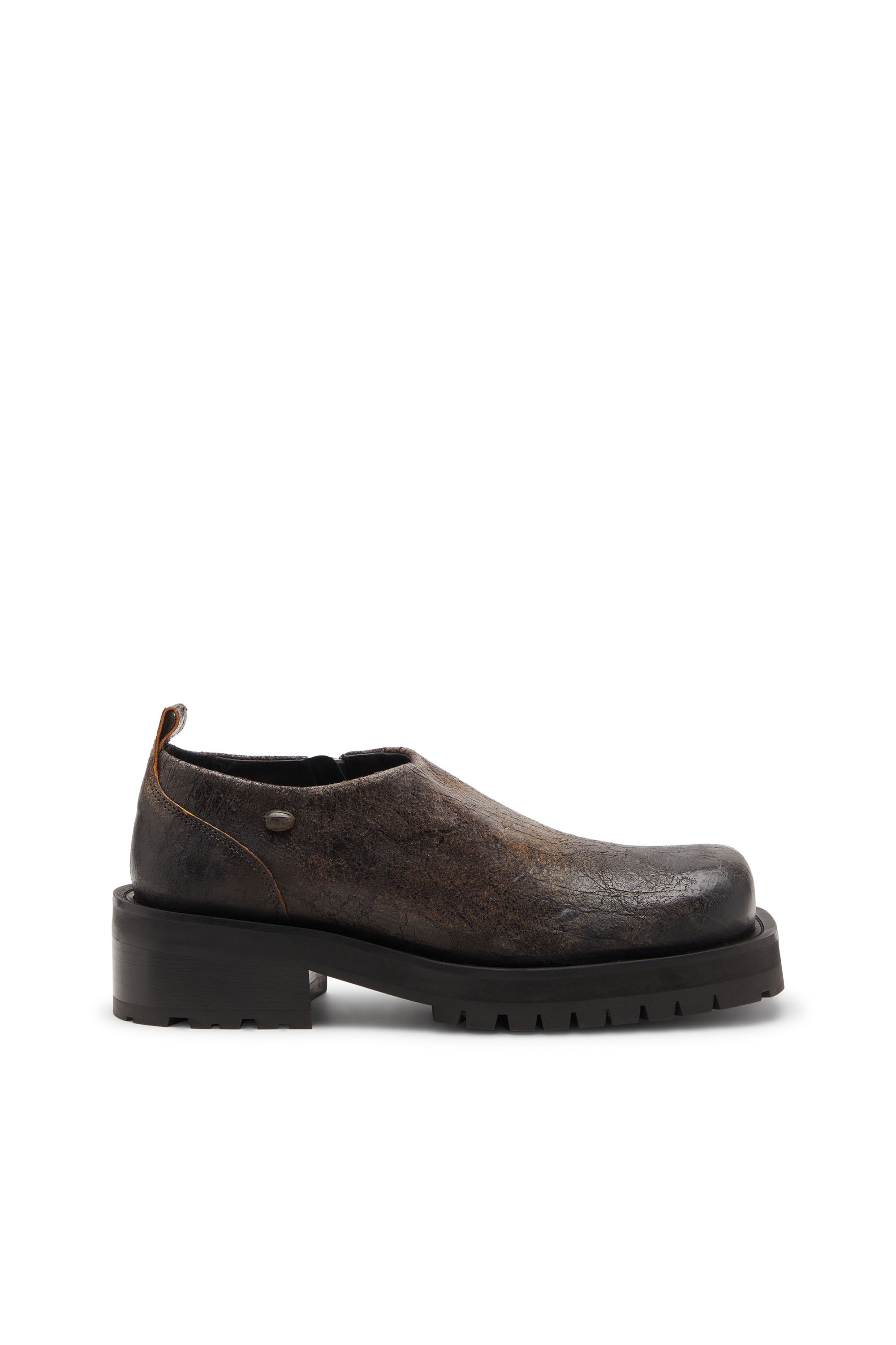 Diesel - D-TEXAN CLOG, Man's D-Texan-Zipped shoes in distressed crackled suede in null - 1