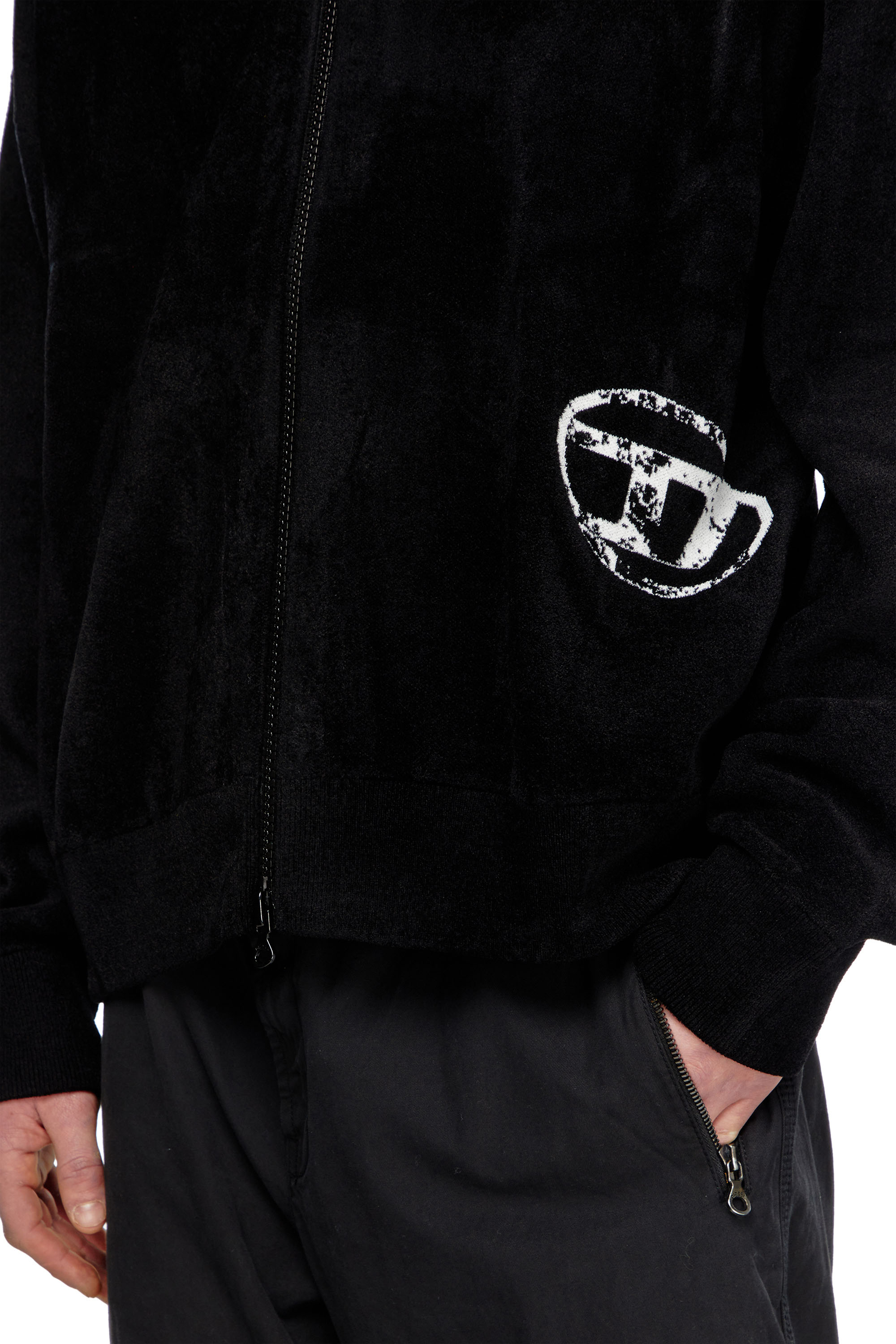 Diesel - K-TRIAJACK, Man Track jacket with distressed oval D in Black - Image 5