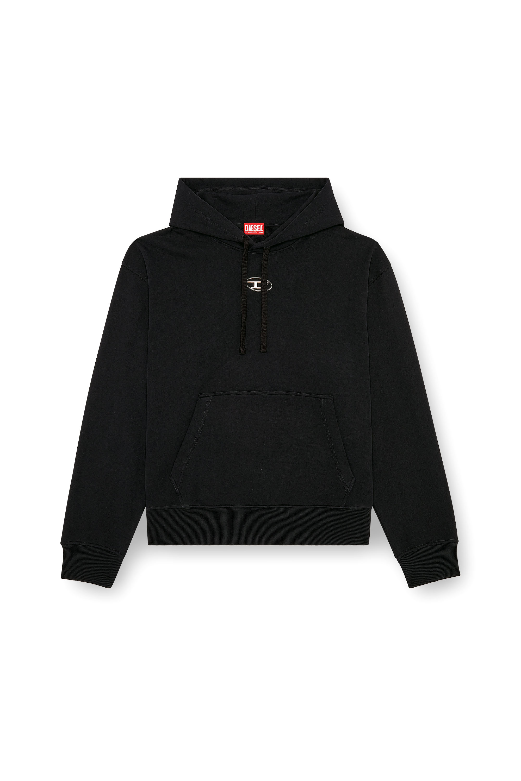 Diesel - S-MACS-HOOD-OD, Man's Oversized hoodie with metallic logo in Black - 3