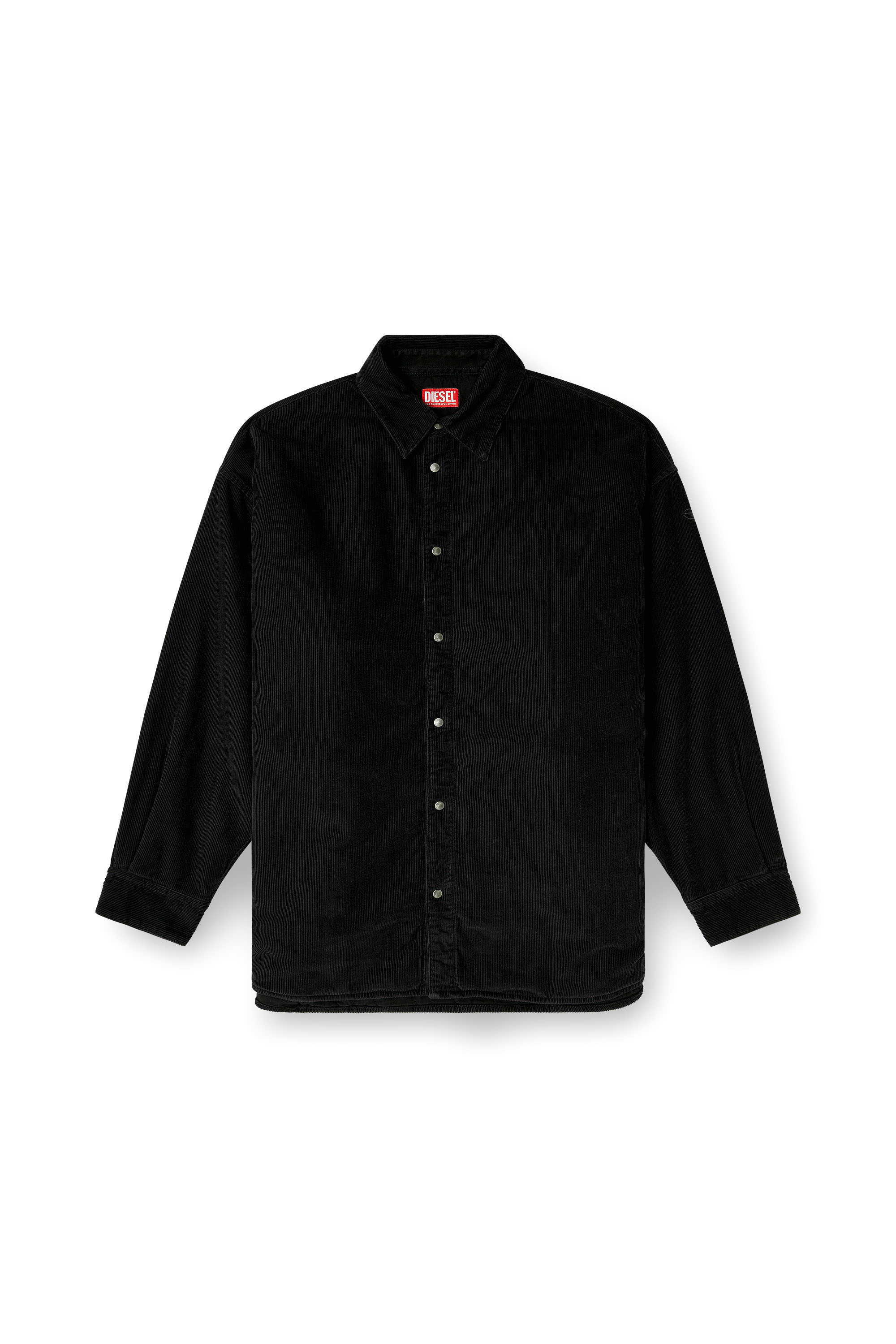 Diesel - S-BAGGY-PADD-HGBK, Man's Cotton shirt with Oval D embroidery in Black - 2