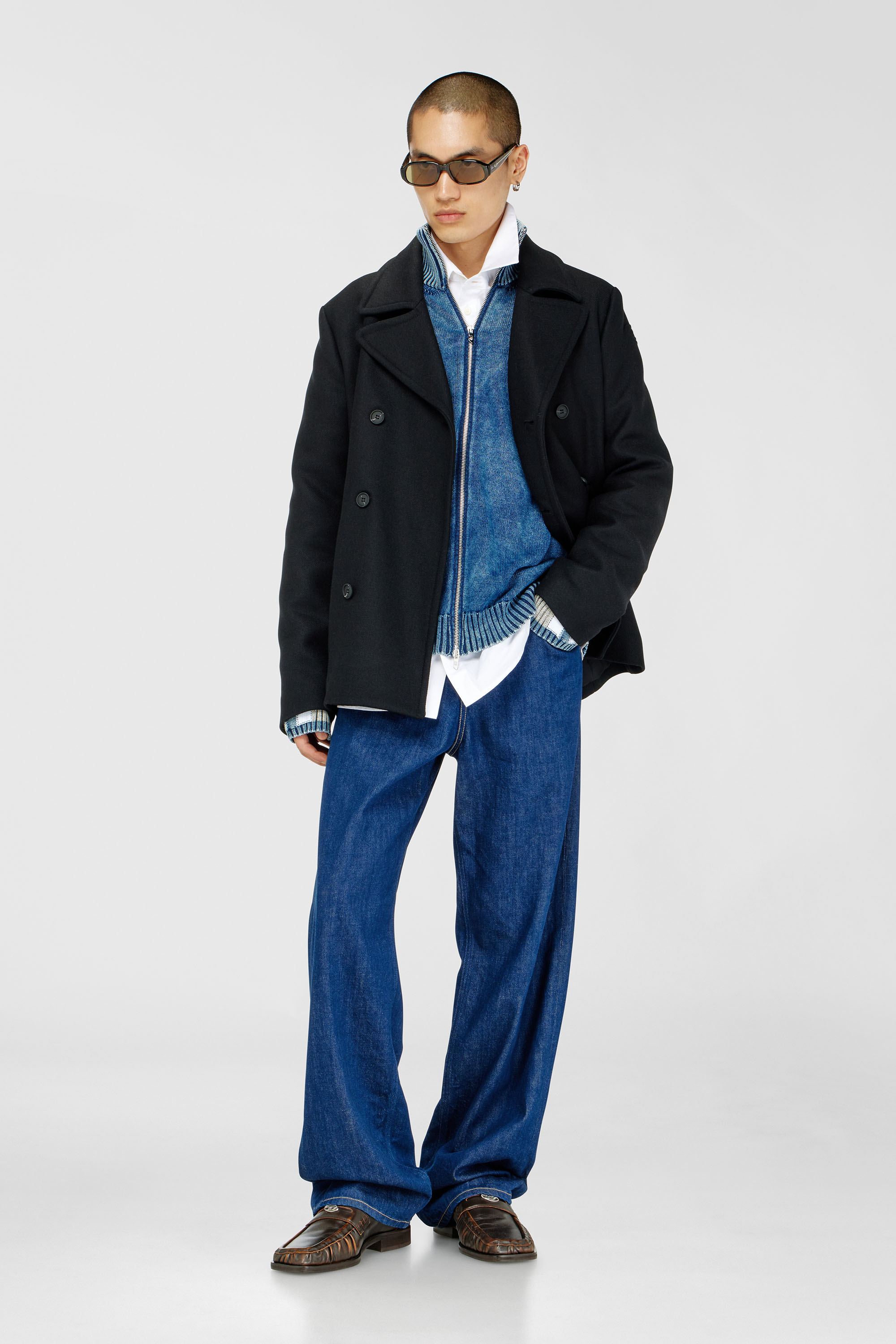 Peacoat in felted wool blend