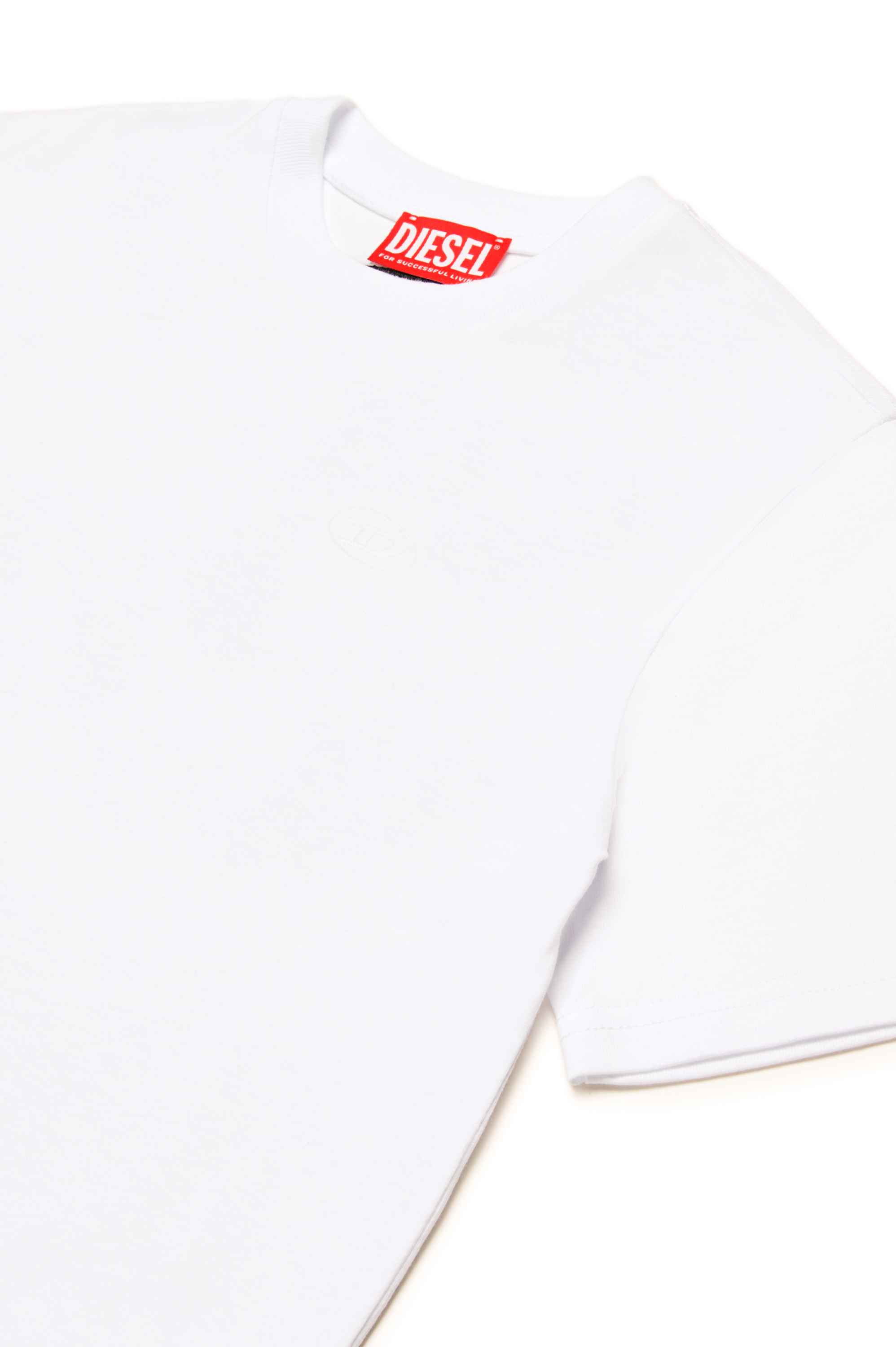 Diesel - TBOGGYMEGOVALD OVER, Man's T-shirt with mega Oval D embroidery in White - 3