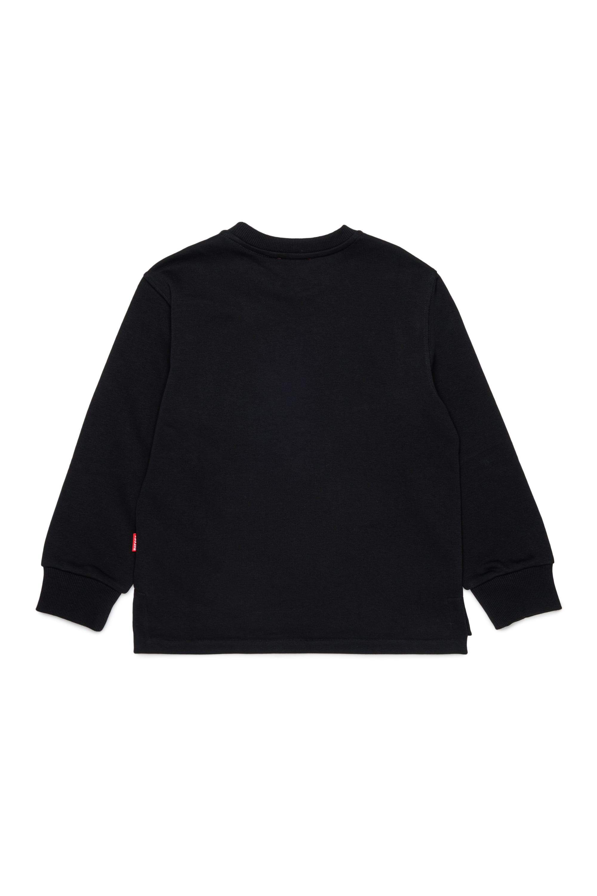Diesel - SRES OVER, Man's Sweatshirt cut-off logo print in Black - 2