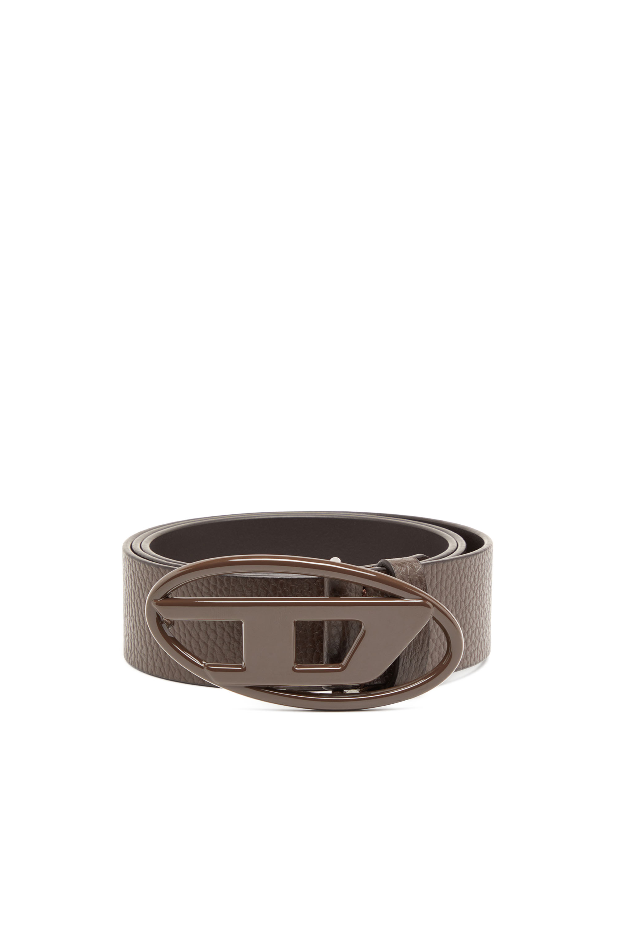 Diesel - B-1DR, Unisex's 4cm Leather belt with matte buckle in Brown - 1