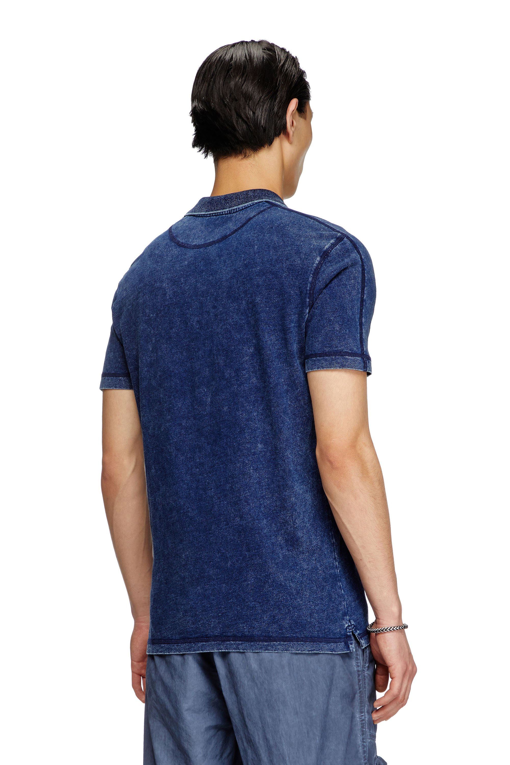 Diesel - T-SWIND-R1, Man's Denim-look polo shirt in Blue - 2