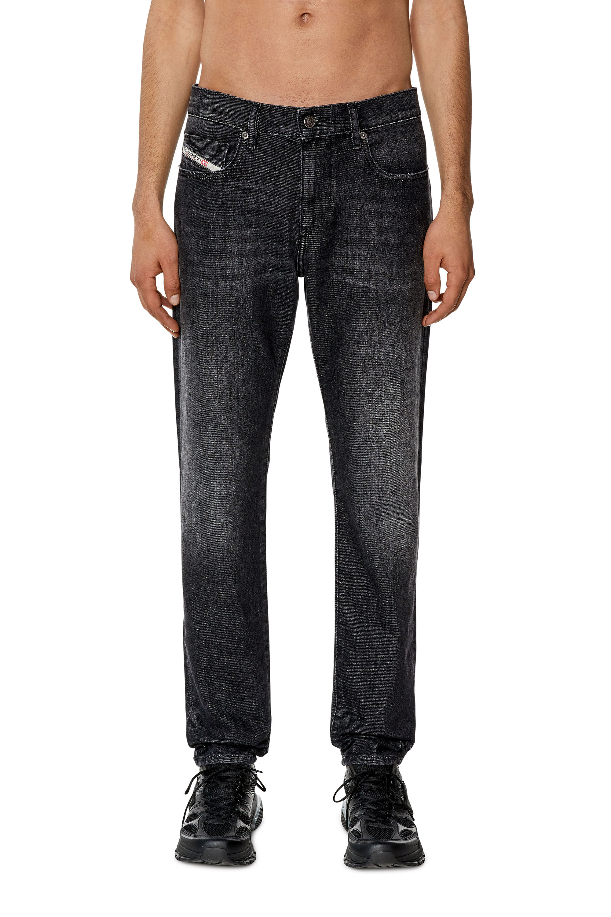 Diesel - 2019 D-Strukt 09F75 Slim Jeans, Black/Dark grey - Image 1