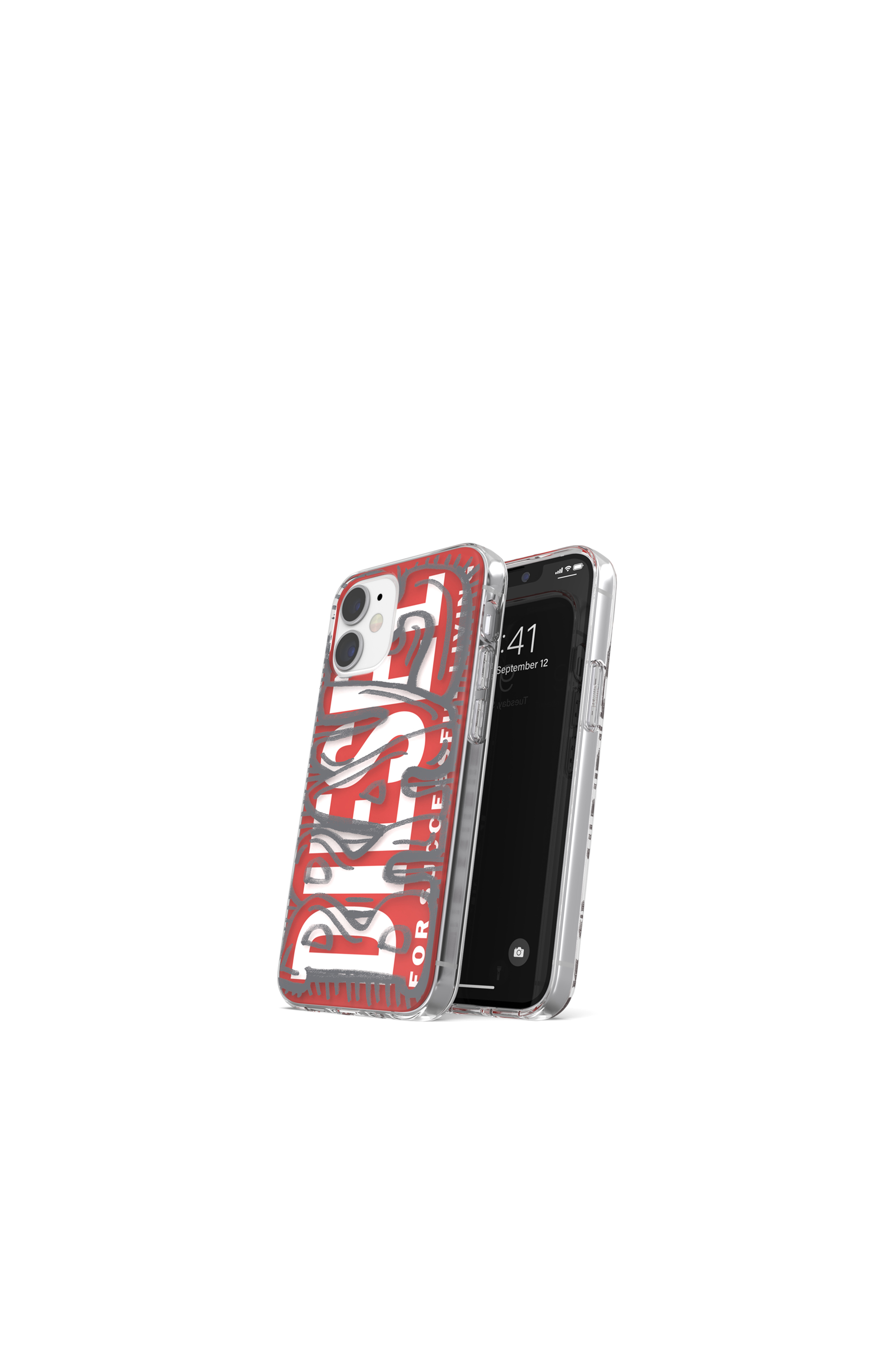 Diesel - 42566 STANDARD CASE, Unisex's Ultra-light TPU Case for iPhone 12 Mini in Red - 3