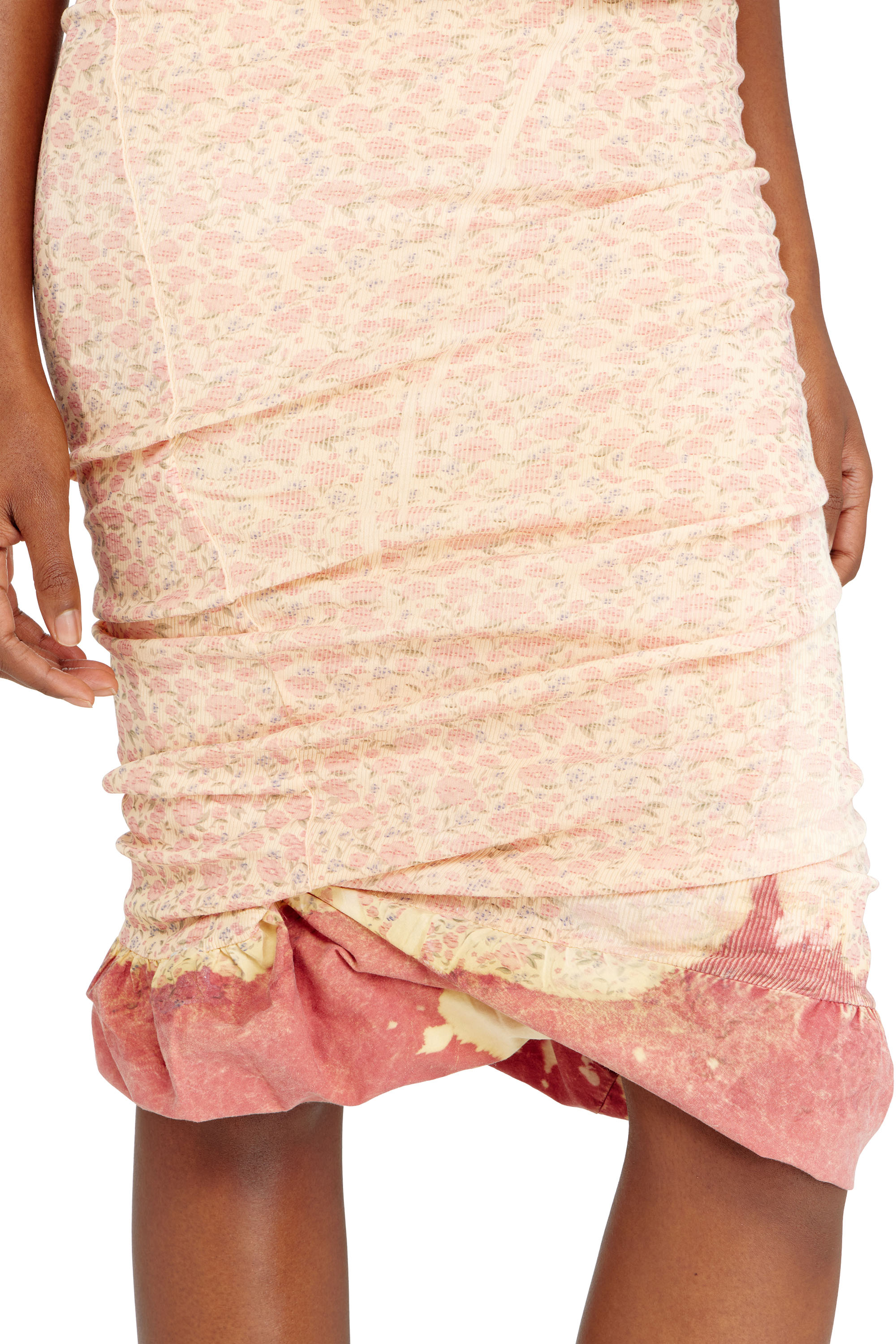 Diesel - O-PALE, Woman's Treated double-layer skirt with puffy hem in Pink - 4