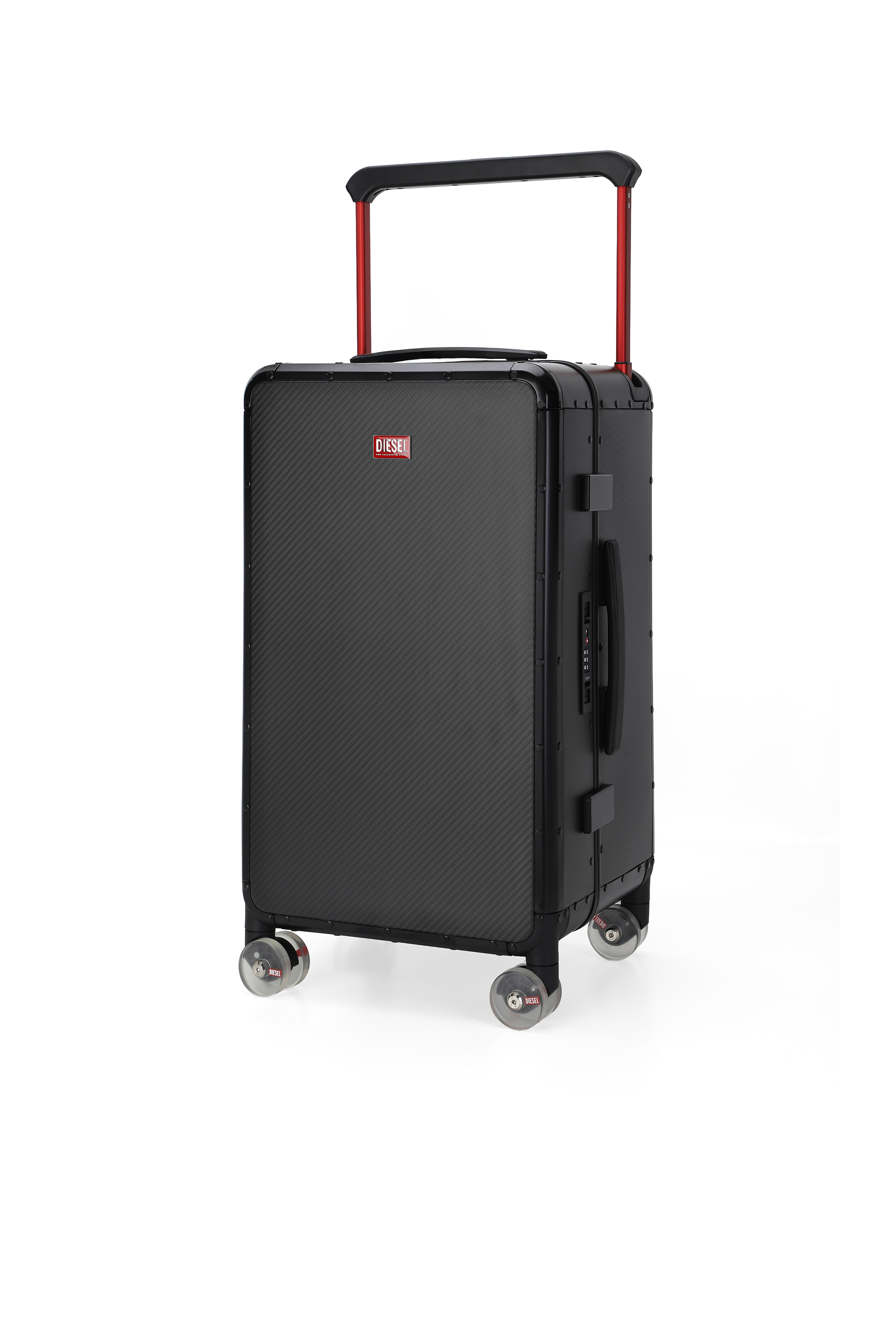 Diesel - DSL CARBON FIBER TROLLEY-BLACK- DSL001, Unisex's Carbon fiber suitcase size M in Black - 5