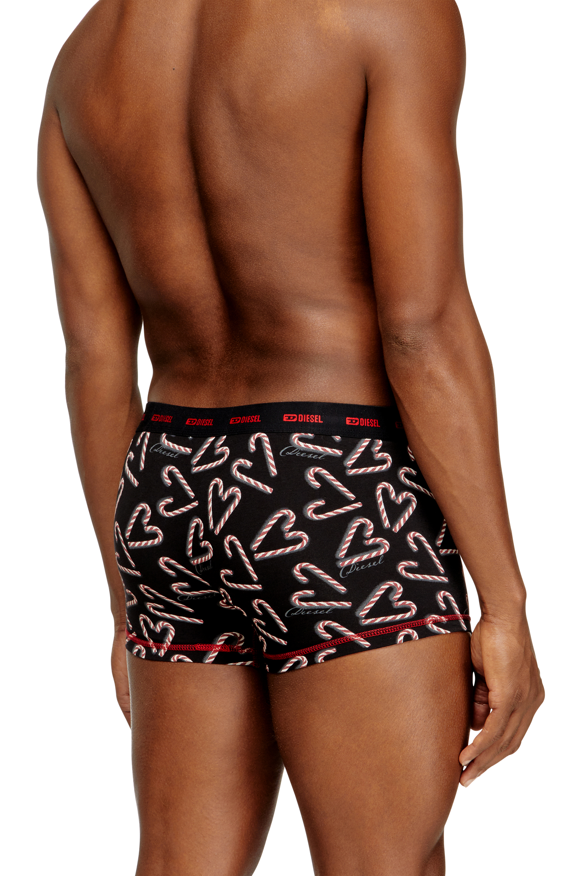 Diesel - DAMIEN-GFT-UTLT-3PACK, Man's Three-pack stretch-cotton boxer briefs in Black/Red - 4