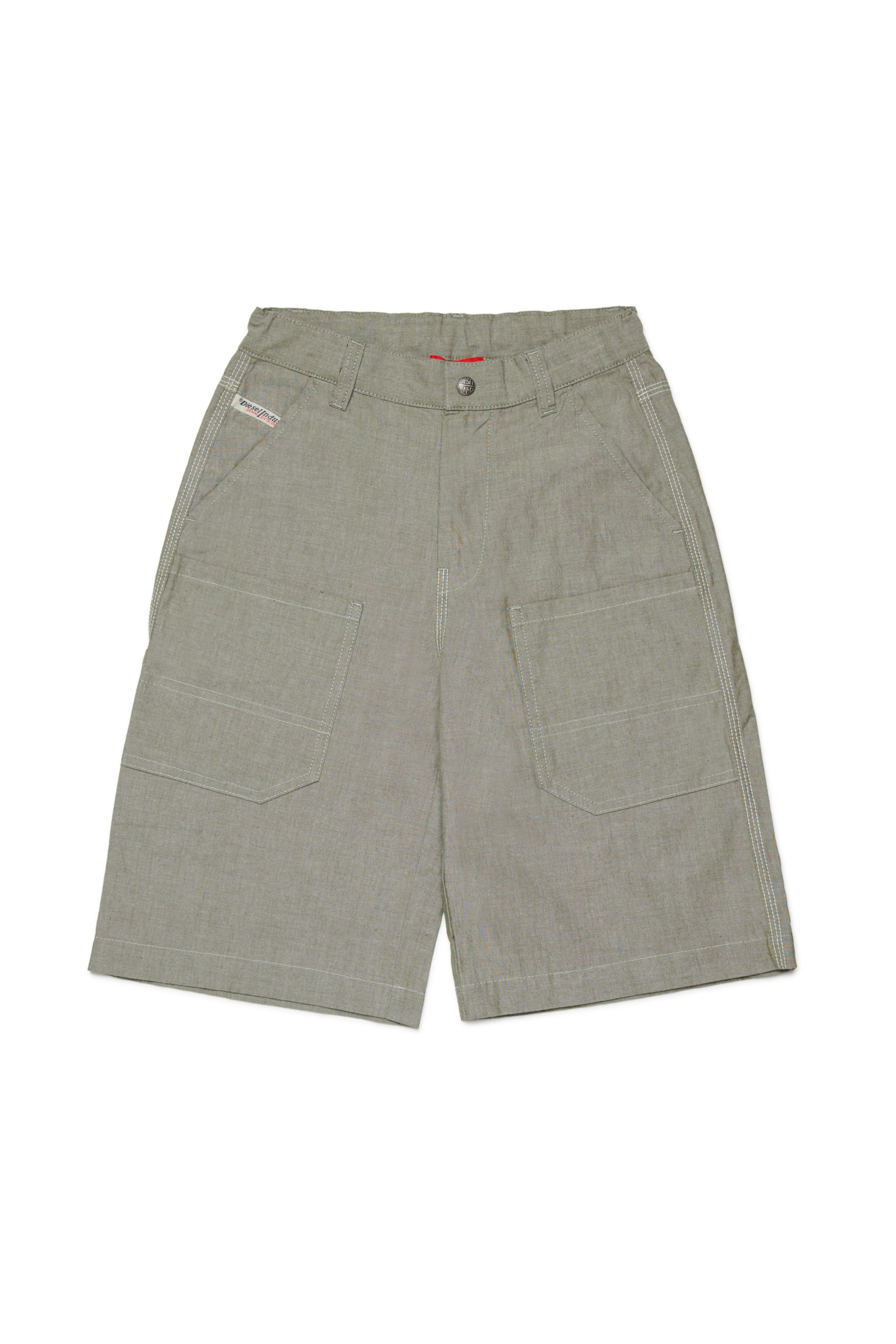 Diesel - PKEN SHORT, Man's Cotton bermudas with patch pockets in Green - 1