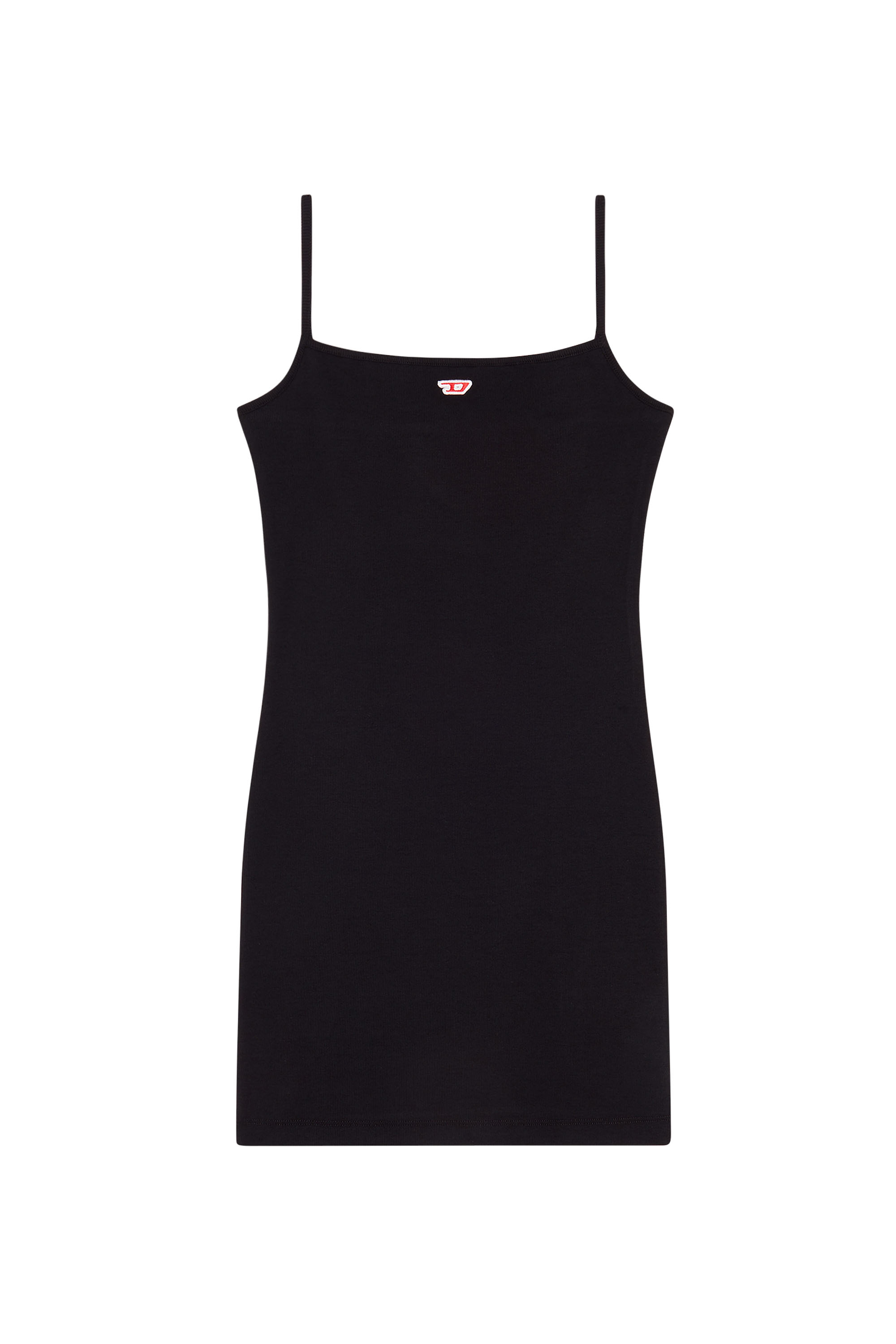 Diesel - D-HOPY-D, Woman's Ribbed mini dress with micro patch in Black - 2