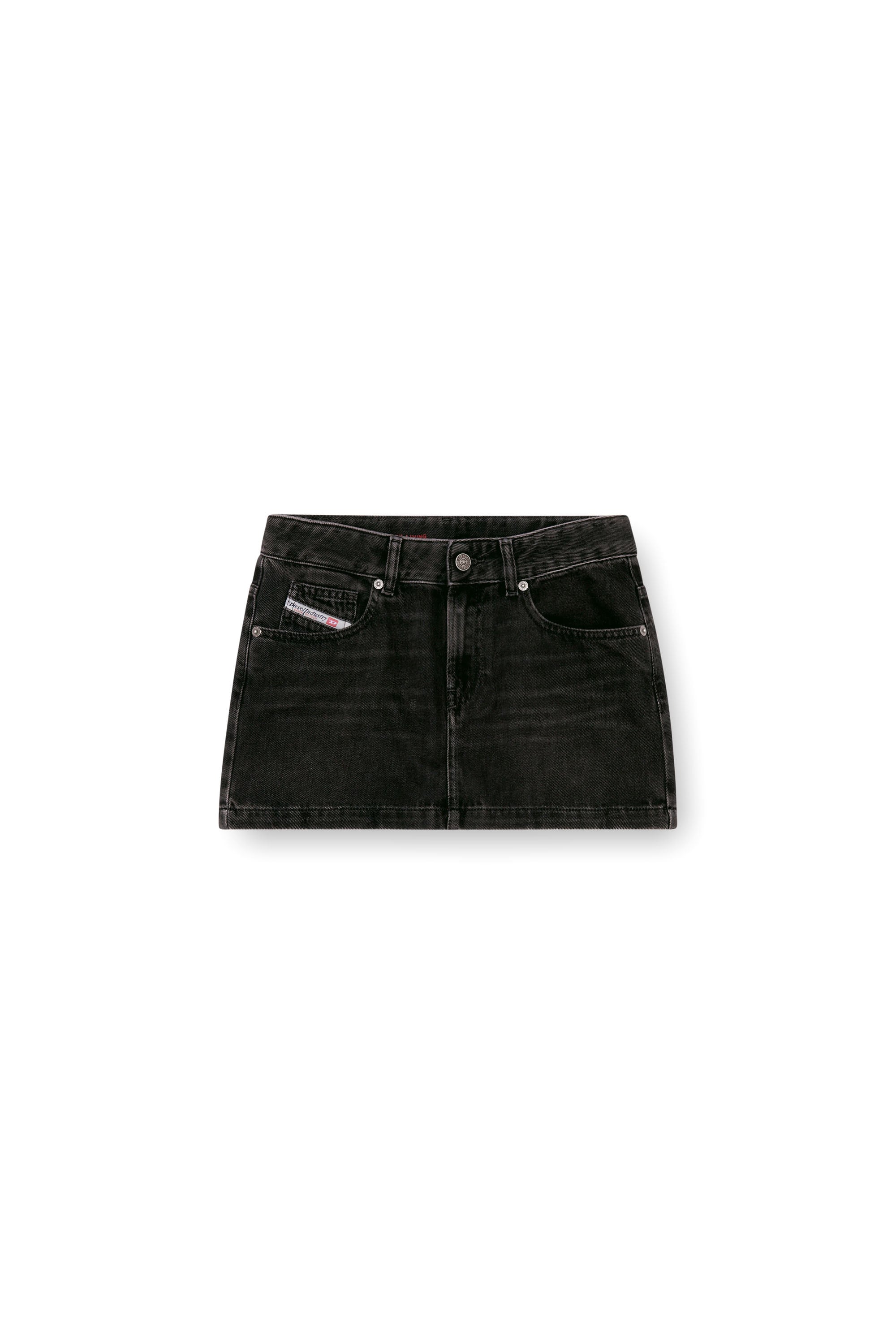 Diesel - DE-RON, Woman's Mini skirt in clean-wash denim in Black - 2