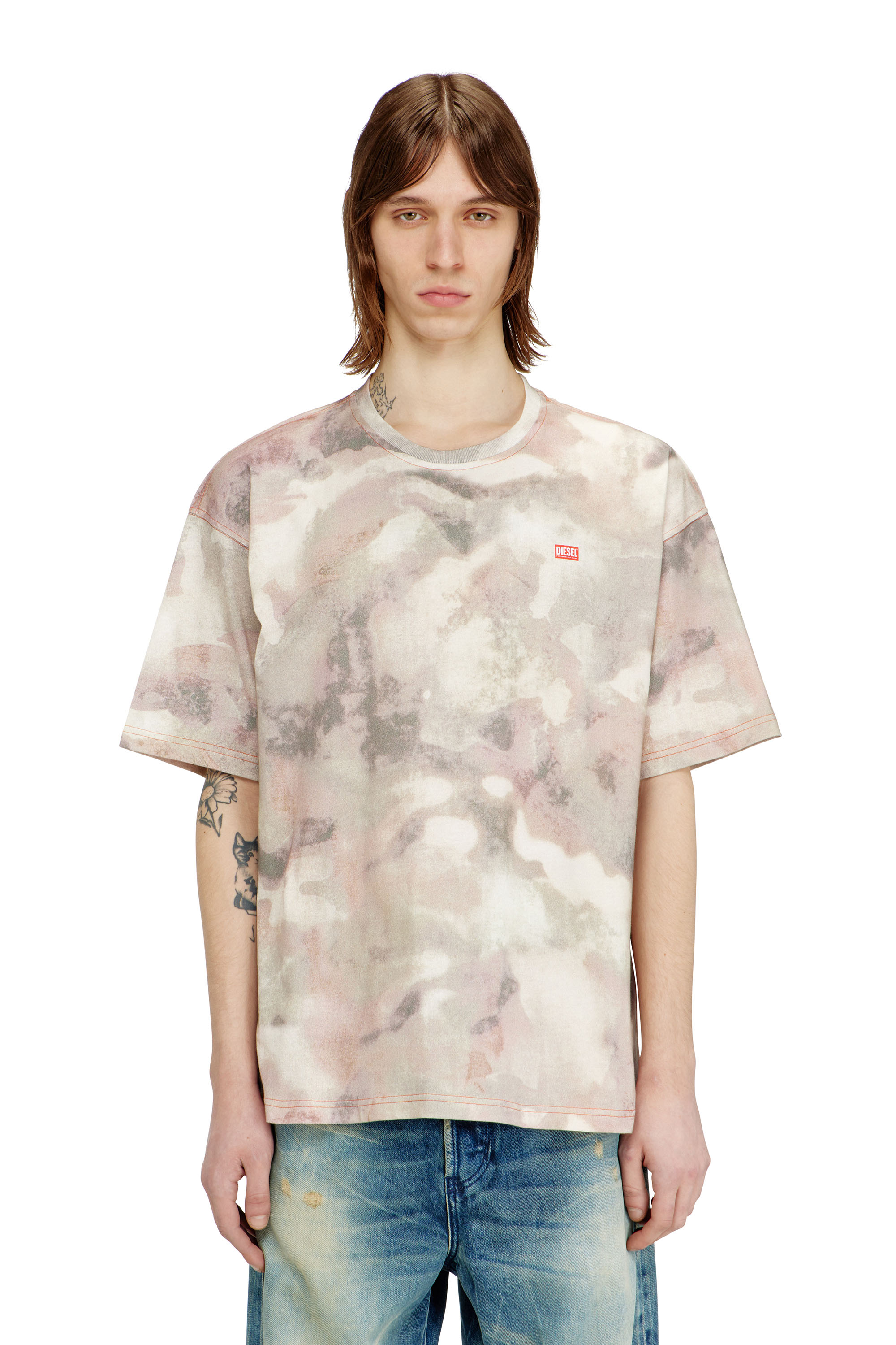 Diesel - T-BOXT-V7, Man's Heavy cotton T-shirt with camo print in null - 1