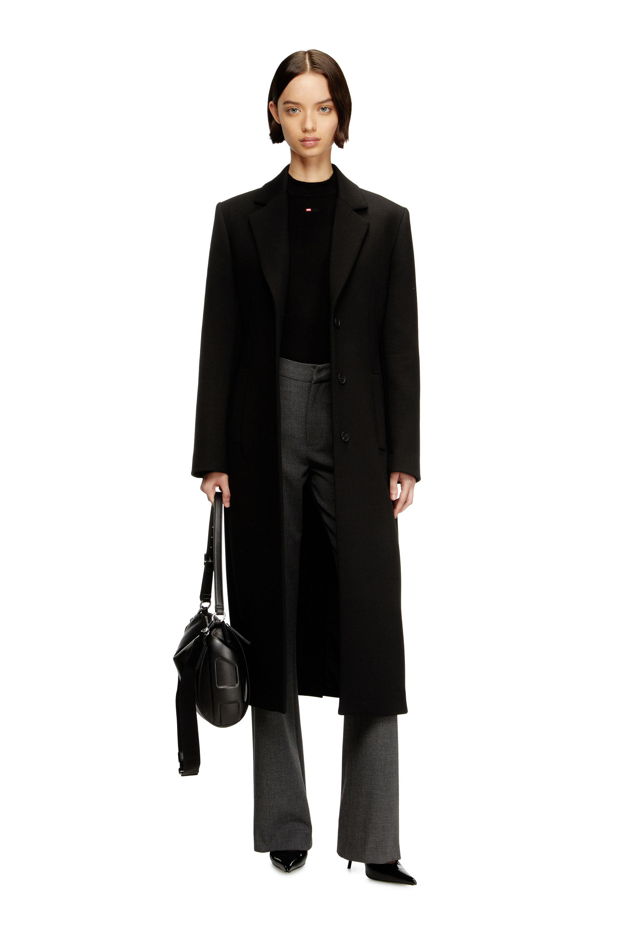 Diesel - G-ALLAN, Woman's Long hourglass coat in Black - 2