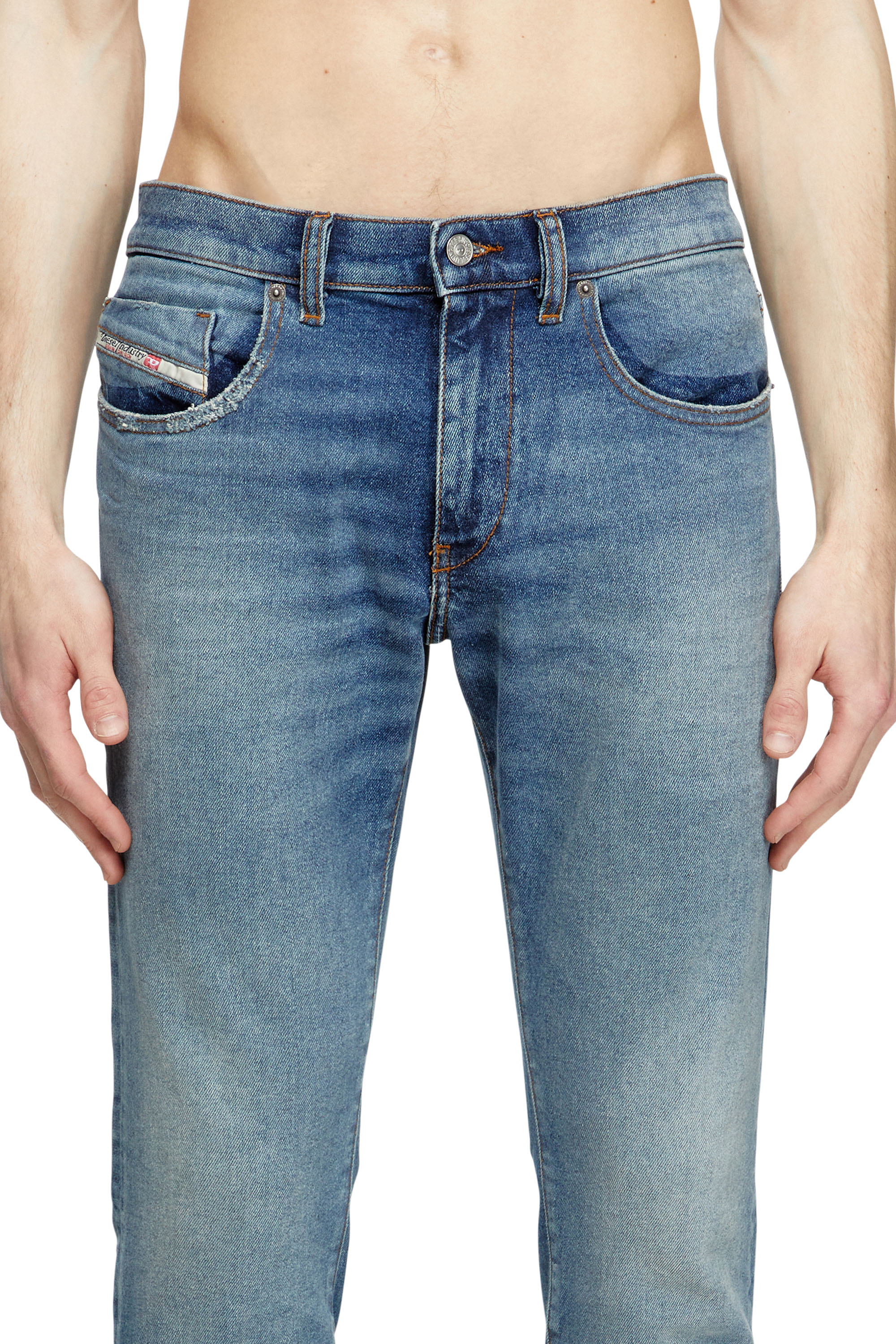 Slim Jeans 2019 D-Strukt 0DBEF, Medium blue Diesel - Man's Slim Jeans 2019 D-Strukt 0DBEF, Medium blue - 5
