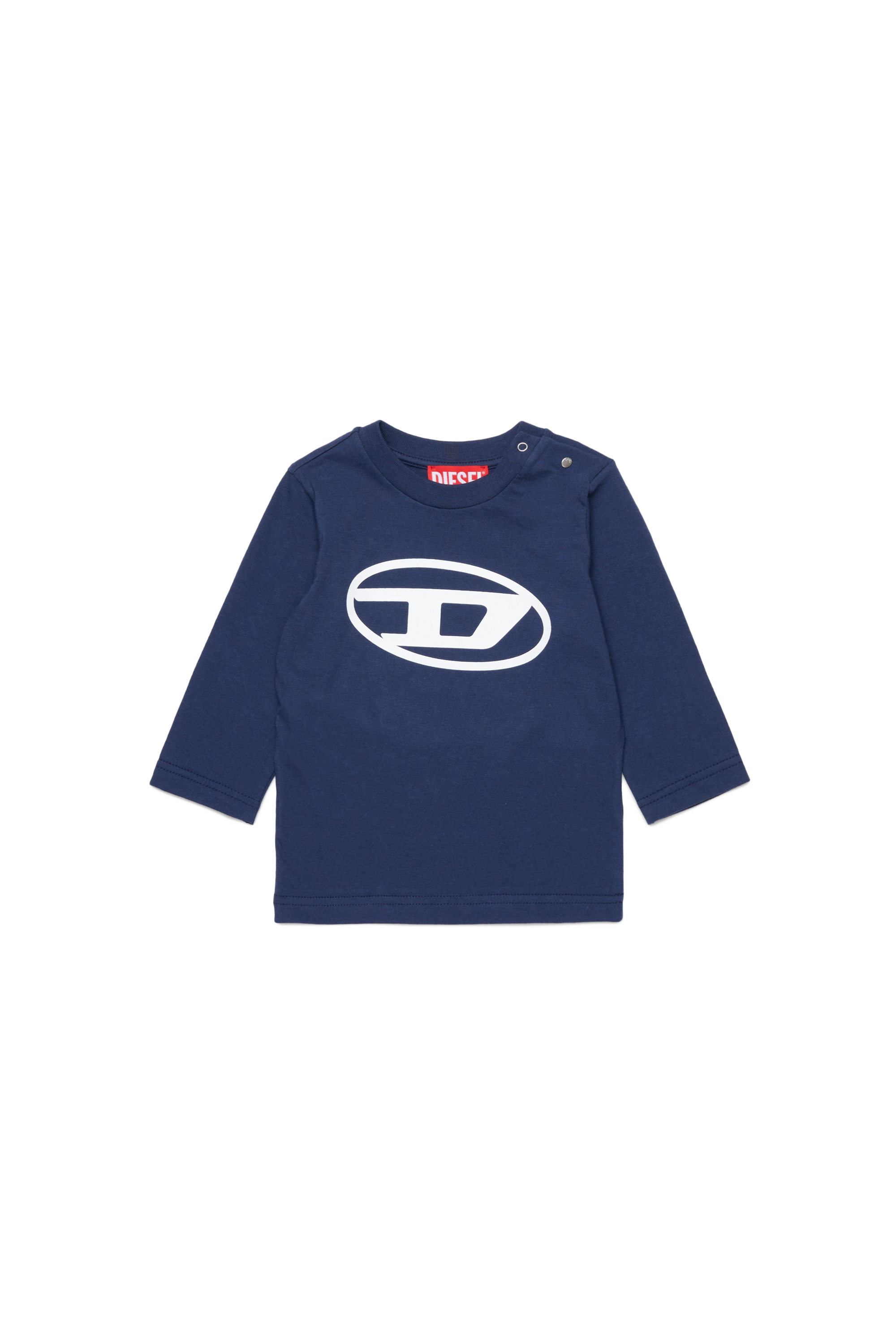 Diesel - TCERBLSB, Unisex Long sleeve T-shirt with Oval D in Blue - Image 1